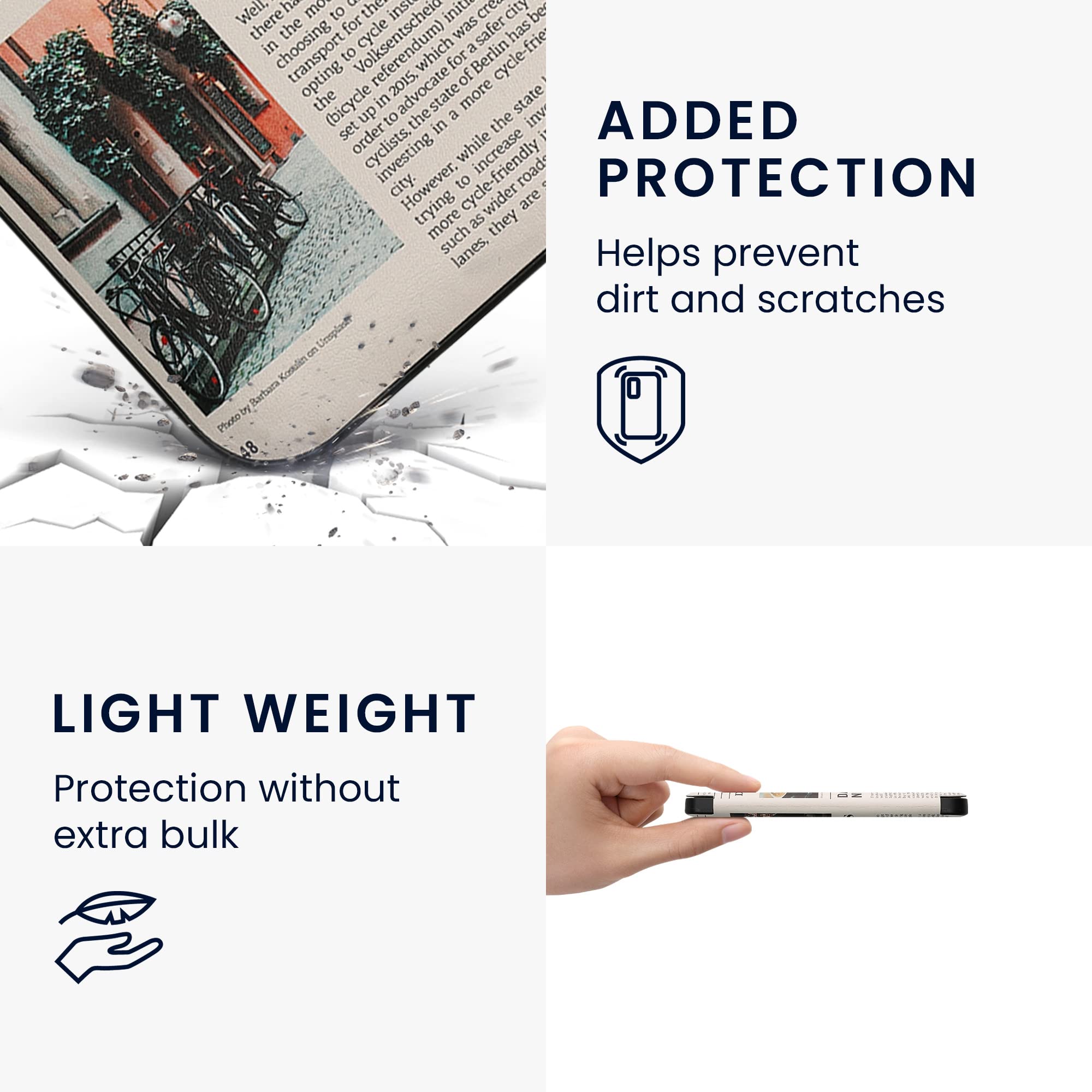 Kwmobile Case Compatible With Kobo Clara 2E / Tolino Shine 4 Case   Ereader Cover   Front Page Multicolor/Black/Sand