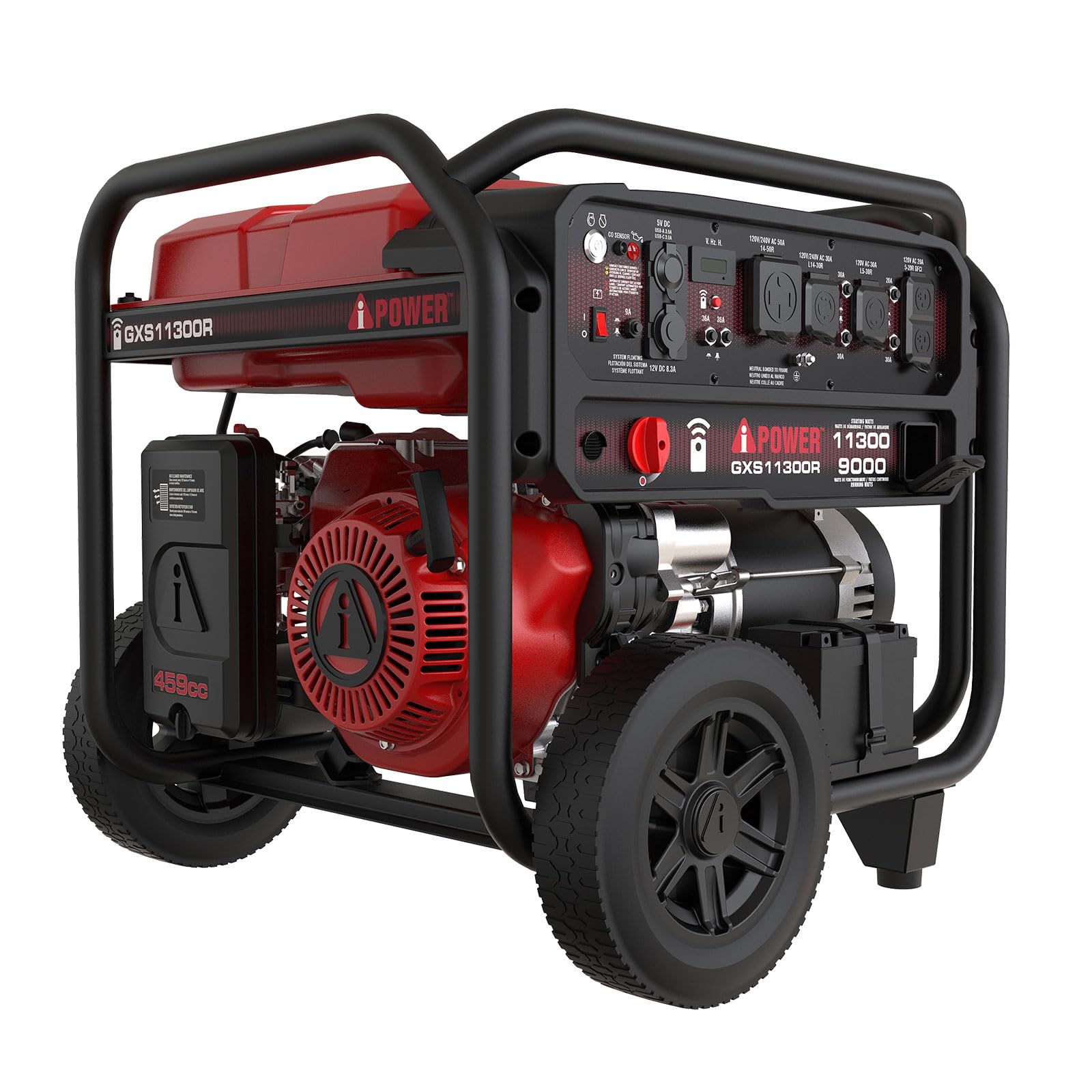 A-iPower 11300-Watt Remote Start Portable Generator Gas Powered, Heavy Duty Generators with 459cc OHV Engine forHome Use, Jobsit