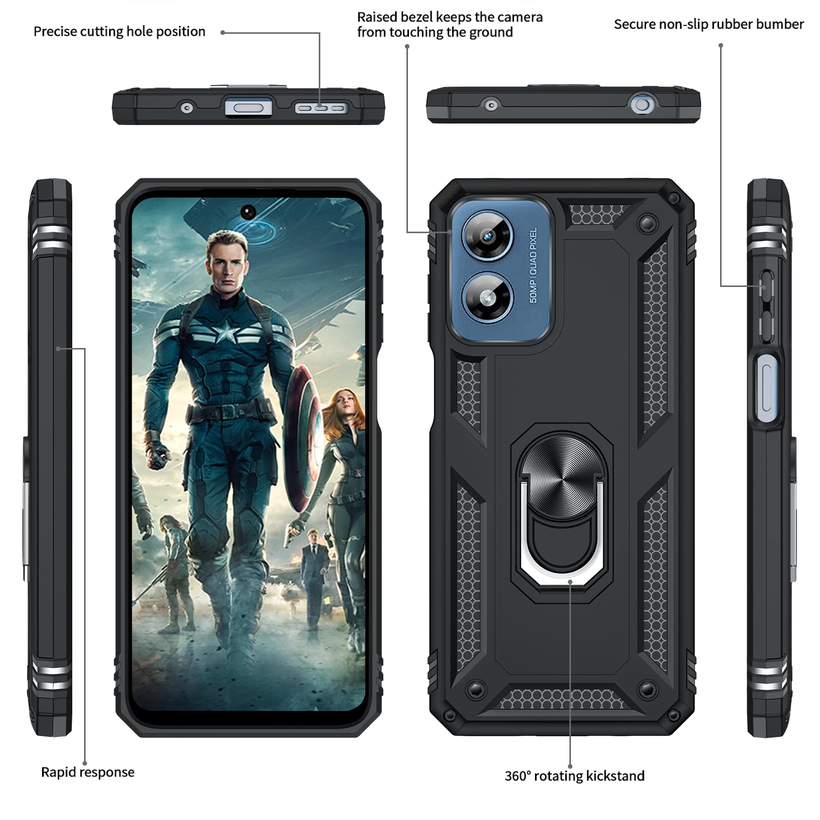 Leyi For Moto G Play 2024 Case: Motorola G Play 2024 Case With Screen Protector And Camera Lens Protector, Military Grade Phone