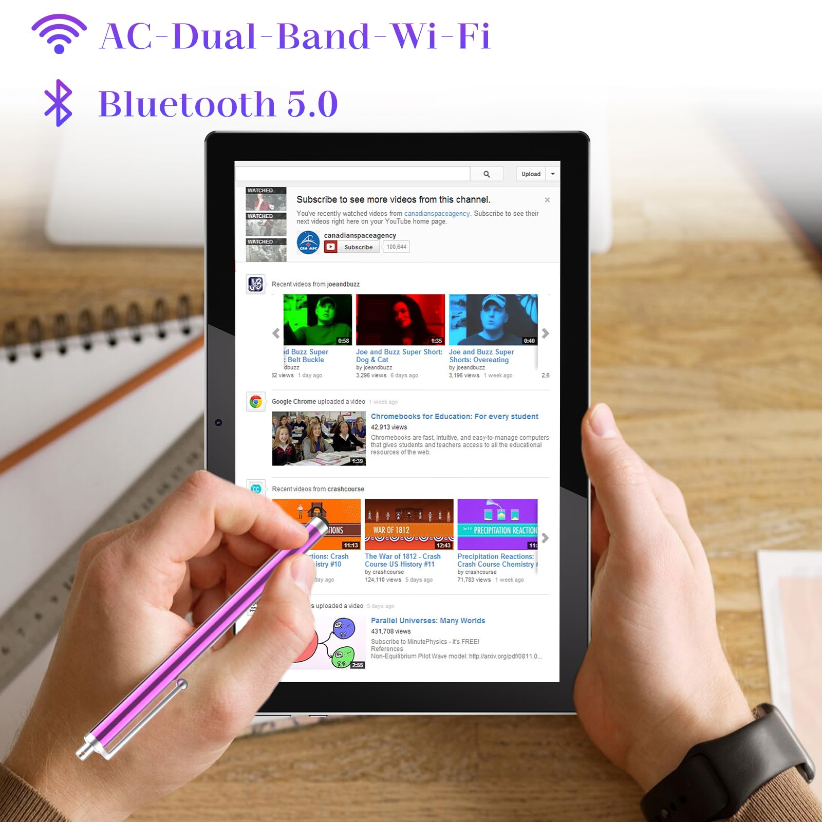 Byandby 2024 Newest 10 Inch Tables,Android 2 In 1 Tablet, Quad Core Processor, 64Gb+4Gb+512Gb Expandable, Wi Fi, Bt, Dual Camera