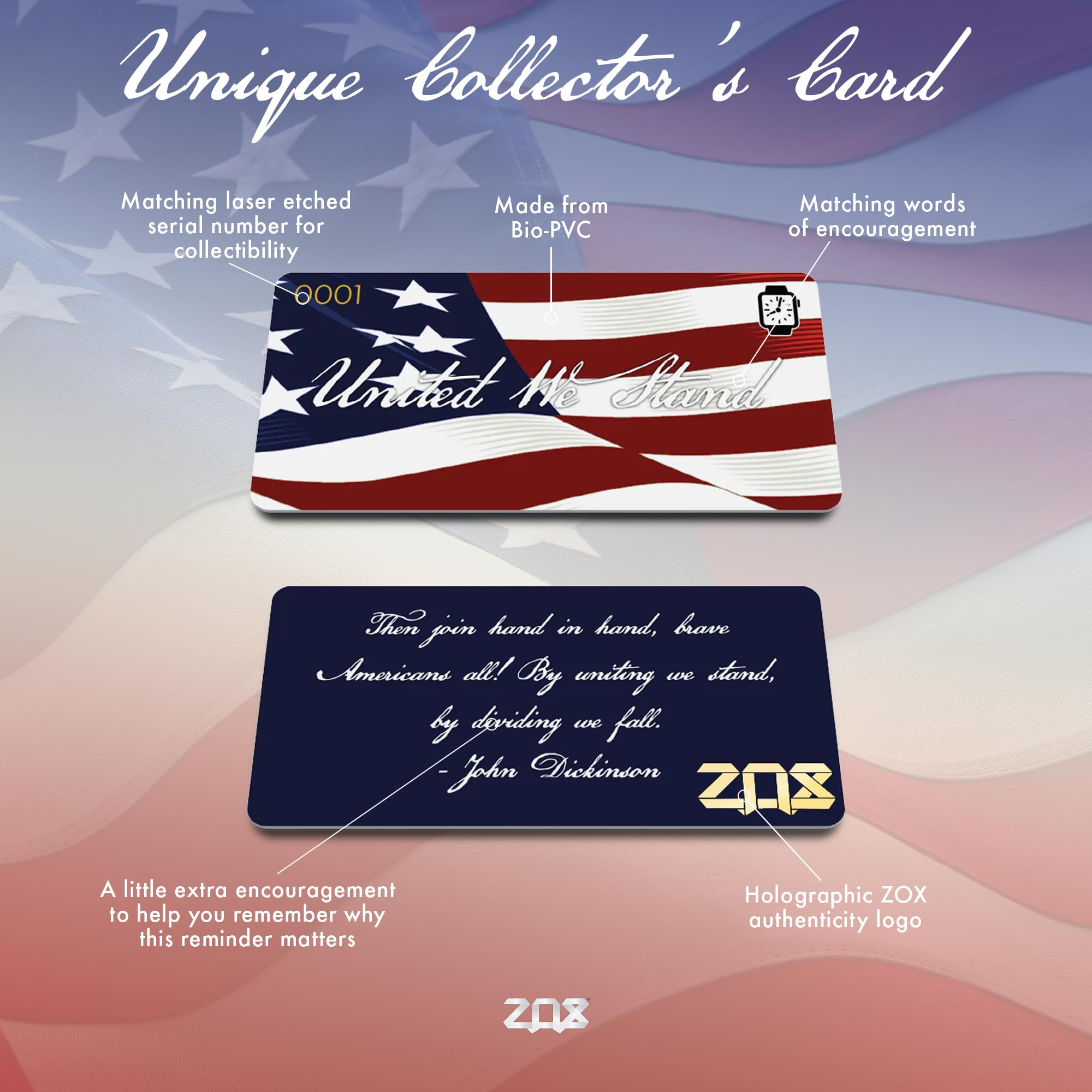 Zox Android Smart Watch Band - United We Stand | Soft, Adjustable Elastic Band With Motivational Affirmations And Beautiful Artw