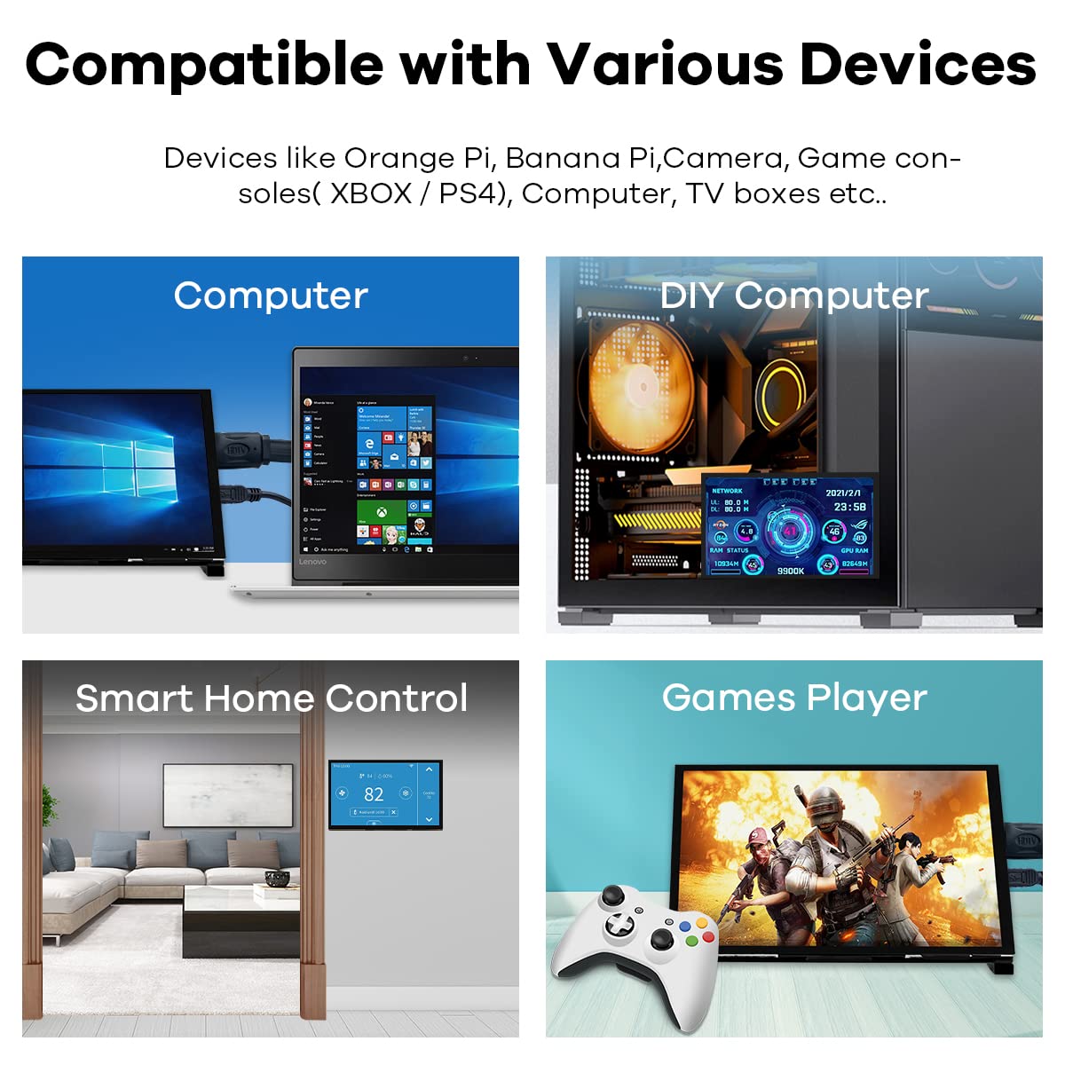 Hosyond 7 Inch Ips Lcd Touch Screen Raspberry Pi Monitor Display 1024  600 Capacitive Screen Hdmi Monitor Compatible With Raspbe