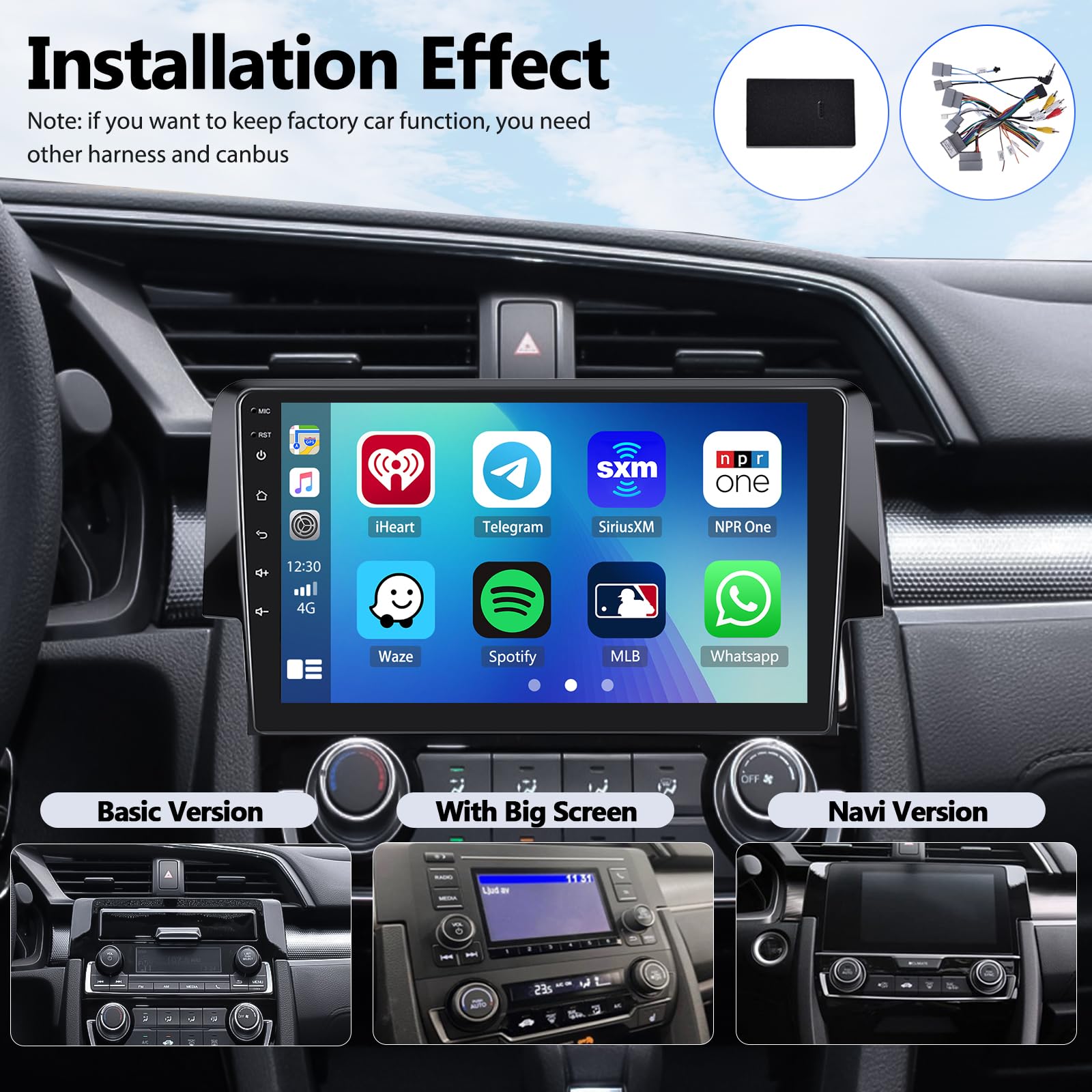 Sixwin Update Android Car Stereo For Honda Civic 2016 2020 With Wireless Apple Carplay Android Auto Mirror Link 26Ui Bluetooth 9