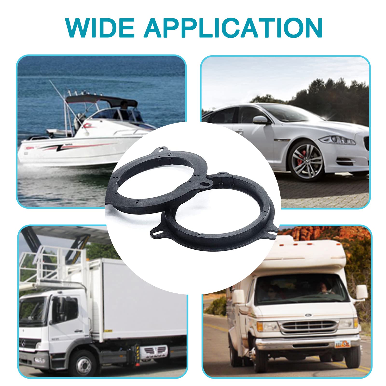 Aicars 6.5 Inch Speaker Spacer: 4/5 Inch Depth Speaker Adapter Rings Compatible With Nissan Teana Livina Tiida Sylphy 2 Pcs