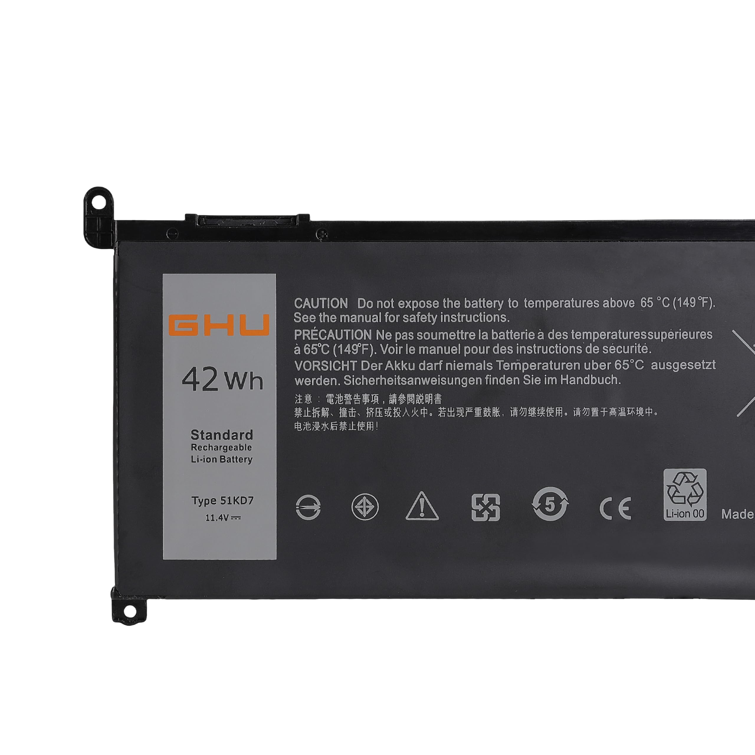 Ghu New Battery Replacement For 51Kd7 42 Wh 11.4V Compatible With Dell Chromebook 11 3180 3181 3189 5190 0Fy8Xm 0Y07Hk Fy8Xm Y07