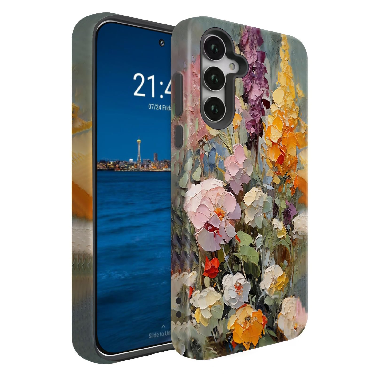 BSMOSPER Compatible for Samsung Galaxy S25 Plus 5G Case, Dual Layer Heavy Duty 2 in 1 Shockproof Protective Phone Case,Oil Paint