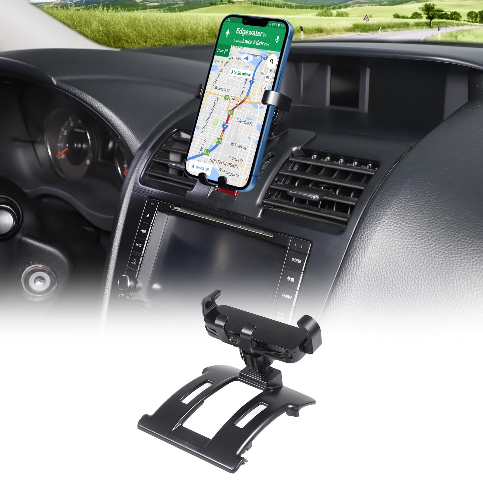 Fgtagtal Car Phone Mount Compatible with Subaru Forester 2013-2018, Center Console Air Outlet Cell Phone Holder, Handsfree Air V