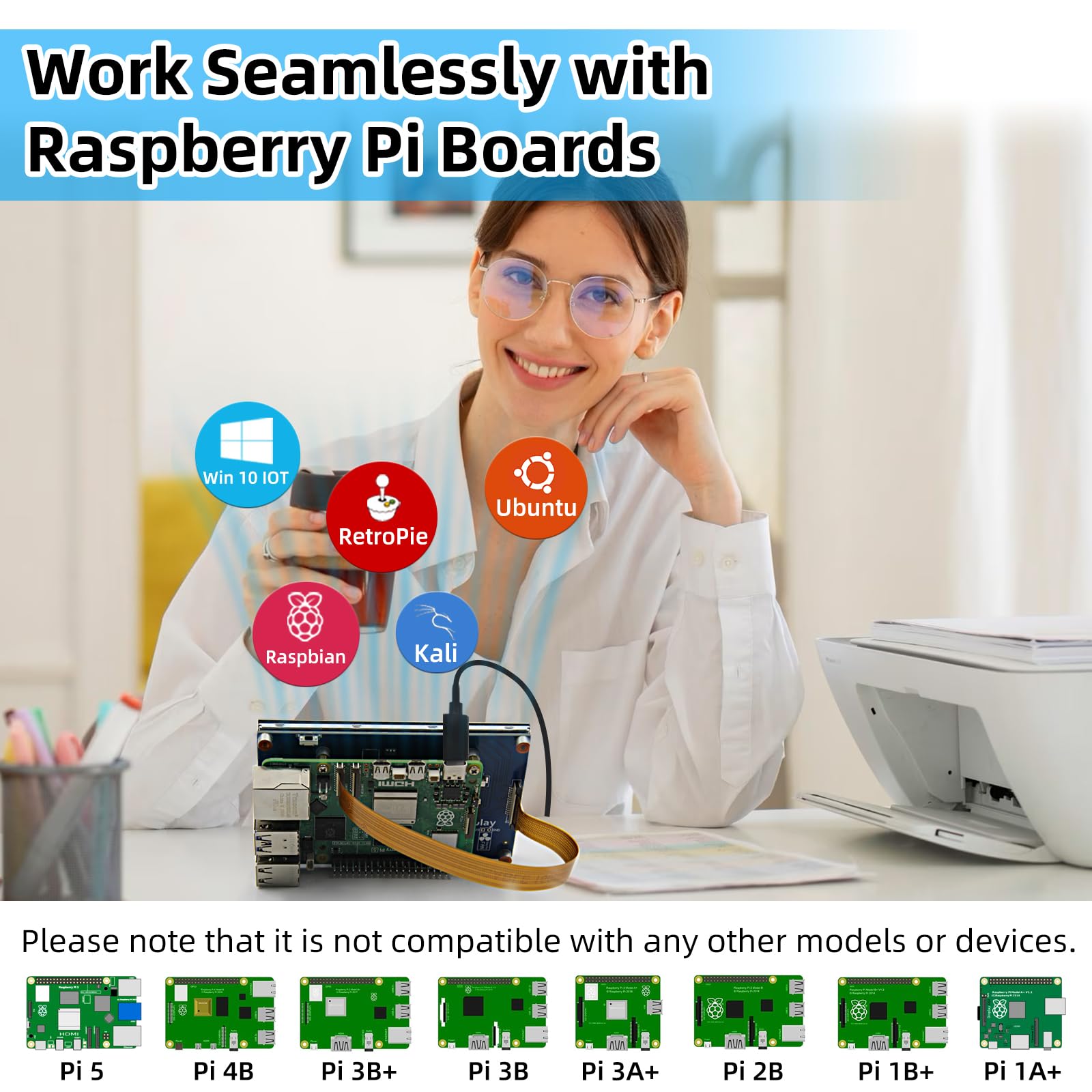 Ipistbit 4.3 Inch Raspberry Pi Screen, 800X480 Pixel Capacitive Touchscreen, Mipi Dsi Lcd Display For Raspberry Pi, Driver Free