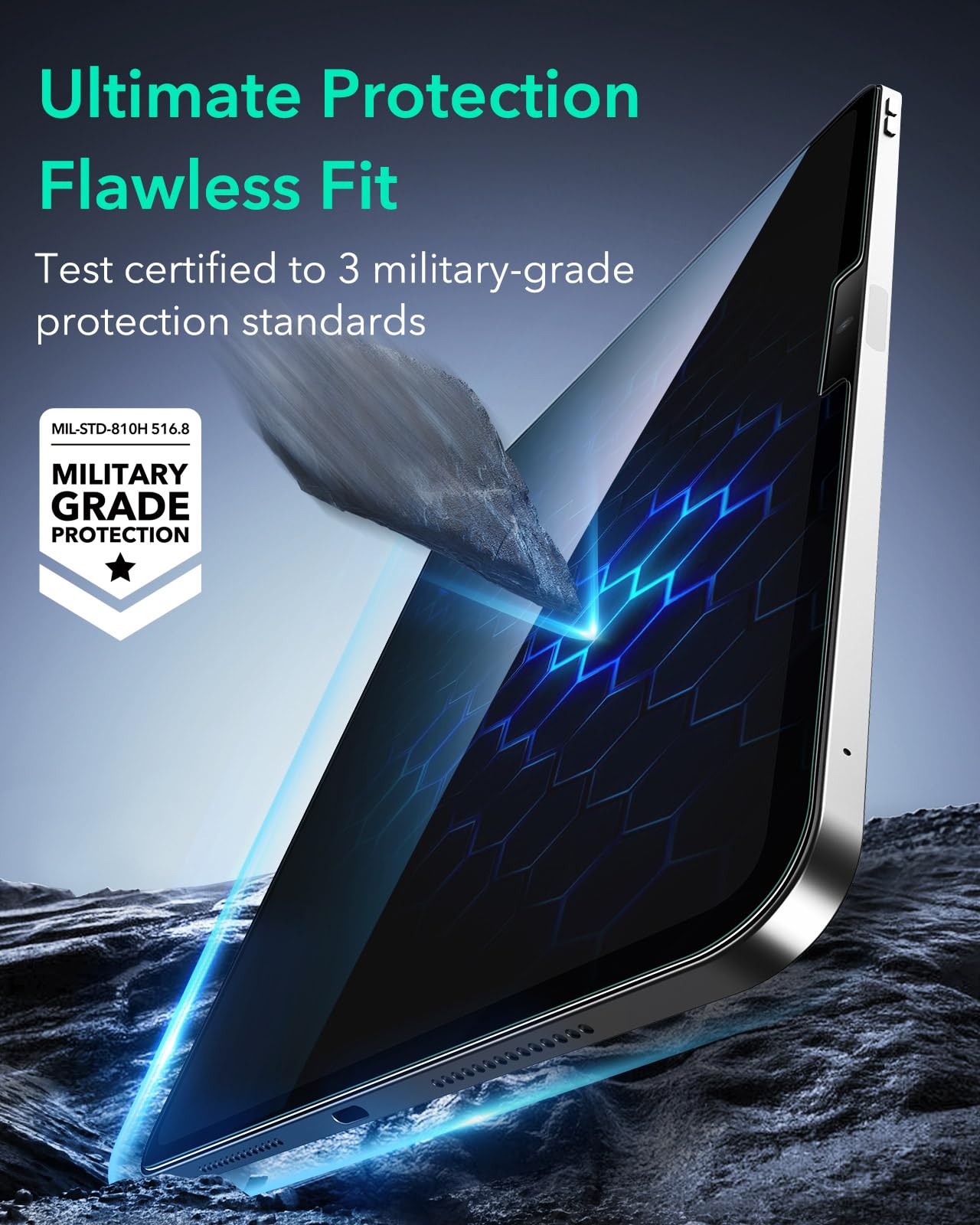 Esr 2 Pack Armorite Screen Protector For Ipad Air 11 Inch M3/M2 (7Th/6Th Generation, 2025/2024), 9H Tempered Glass Film With Easy Application Tray, Military Grade Protection, Anti Scratch, Hd Clarity