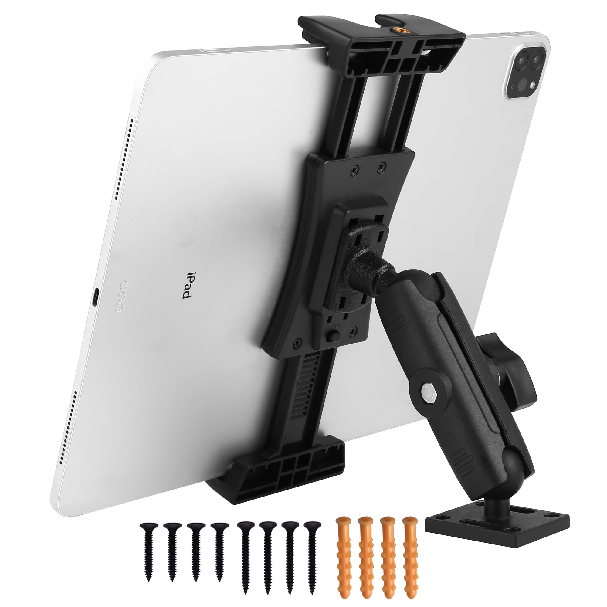 Peastrex Car Tablet Holder Heavy Duty Drill Base Dashboard Tablet Mount For Truck/Commercial Vehicles/Wall/Desk Compatible With