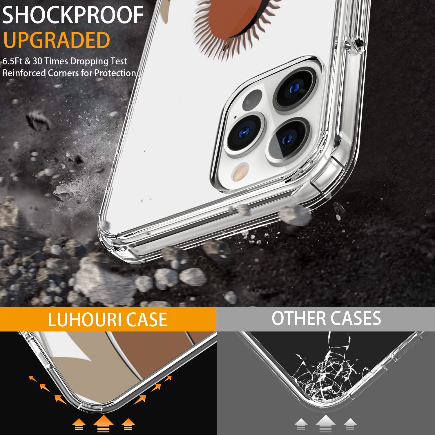 Luhouri Designed For Iphone 12 Pro Max Case With Screen Protector - Crystal Acrylic Clear For Women And Girls - Slim Fit Protect