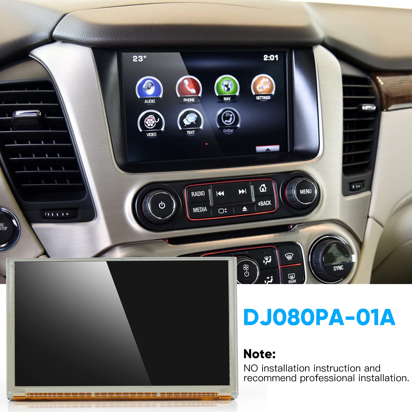 Wonvon Fit Gmc 8'' Touch Screen   Digitizer Replacement Navigation Radio Lcd New Oem(Anti Blue Light)Compatible With 2015 2018 C