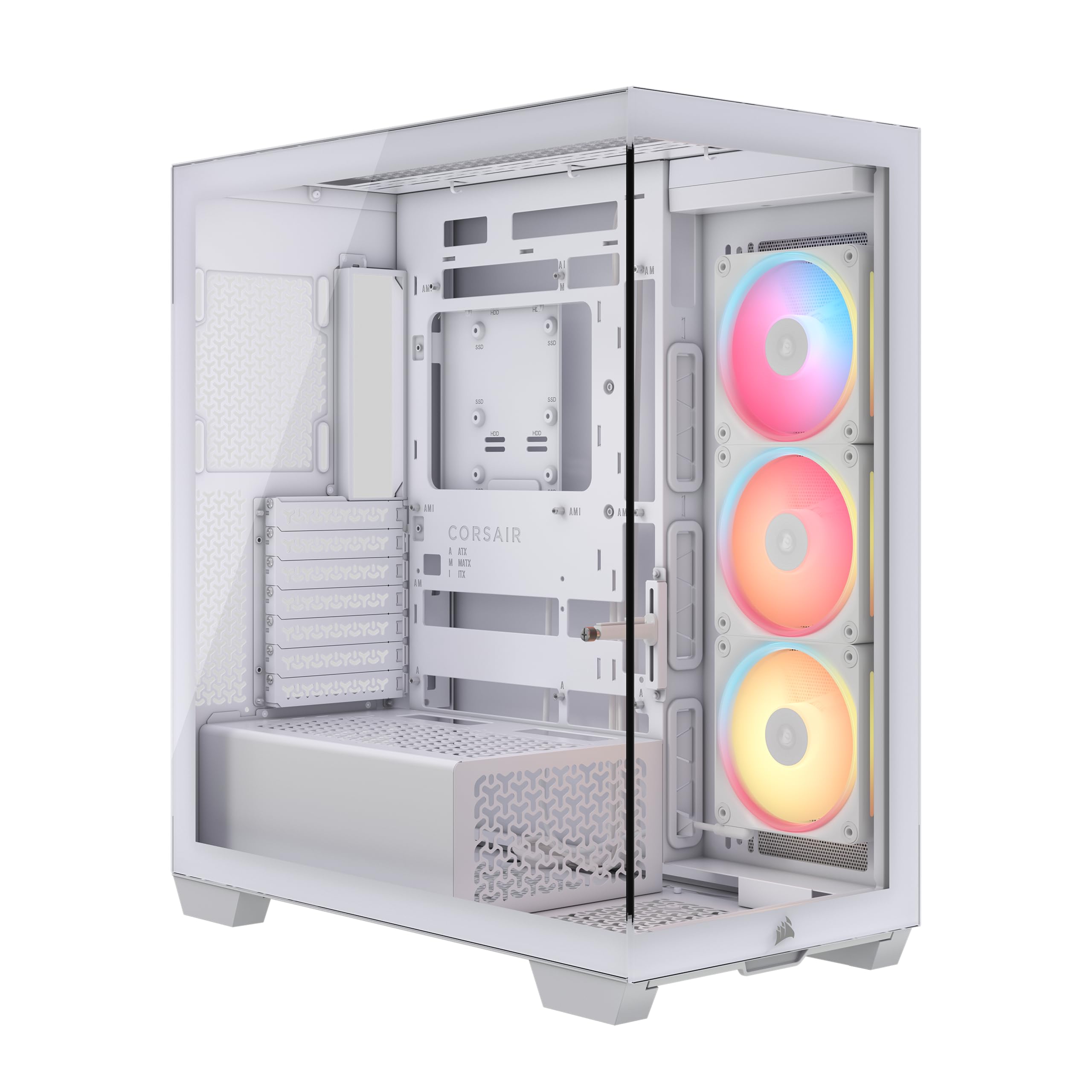 CORSAIR 3500X LX Reverse Fan RGB Mid-Tower PC Case - 3X Pre-Installed Fans, Panoramic Glass, Spacious Interior, GPU Anti-Sag, In