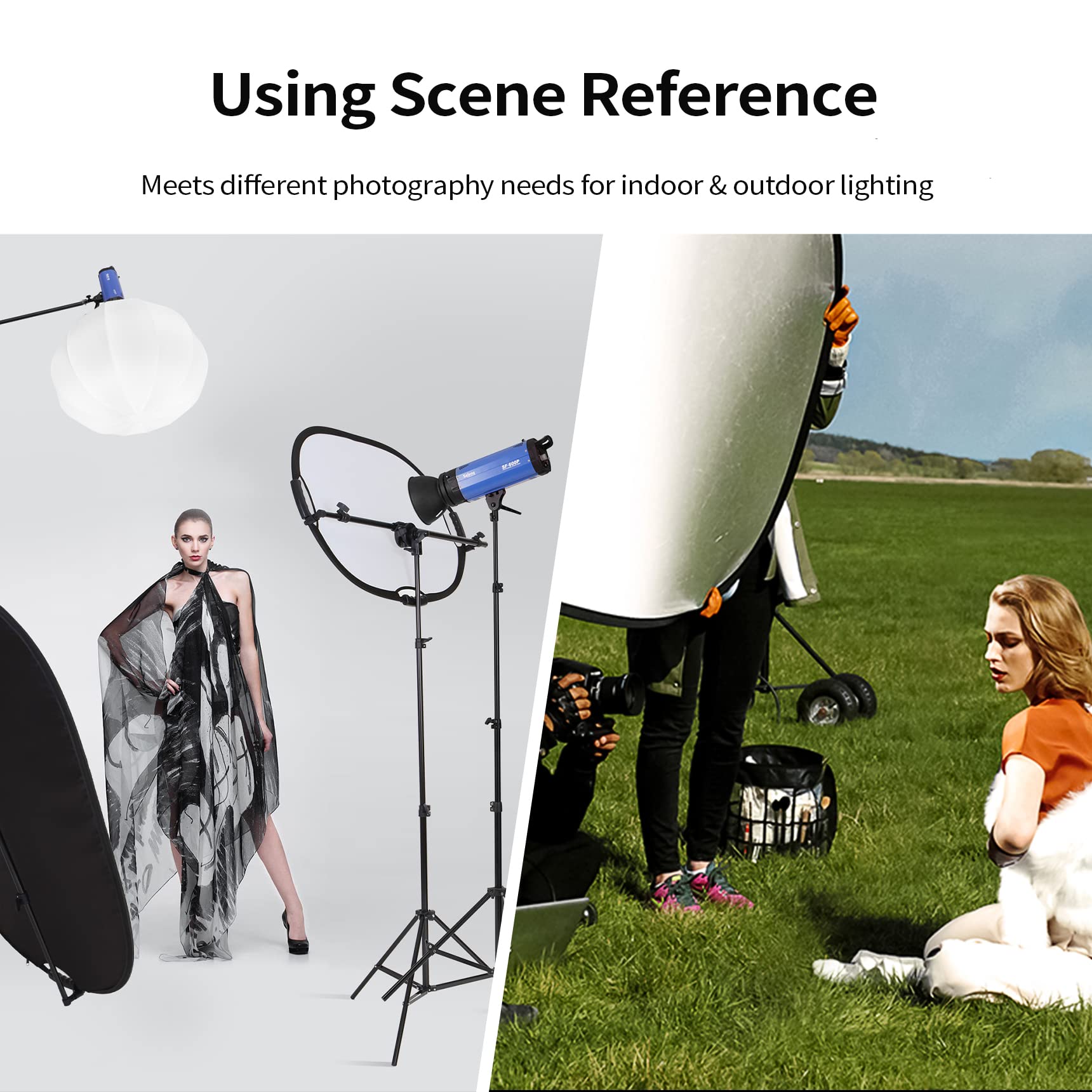 Selens 40''X 60''/100 X 150Cm Photo Light Reflector Photography Kit 5 In 1 Gold/Silver/White/Black/Diffuser With Holder Clip & C