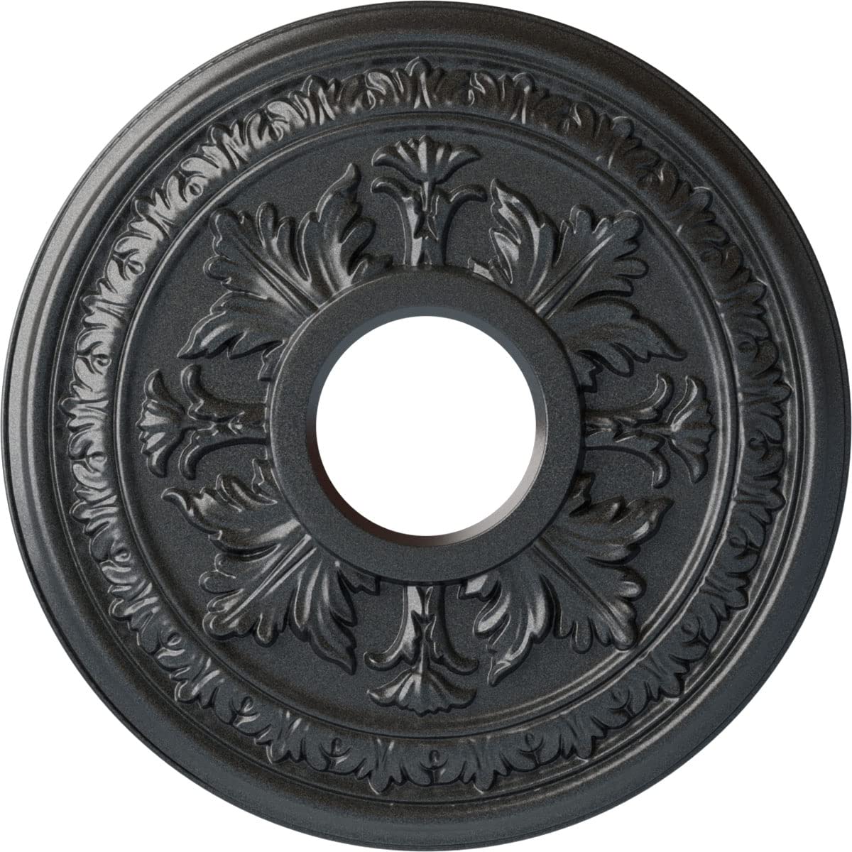 Ekena Millwork Cm15Bapes Baltimore Ceiling Medallion, 15 3/8''Od X 4 1/4''Id X 1 1/2''P, Hand Painted Pewter