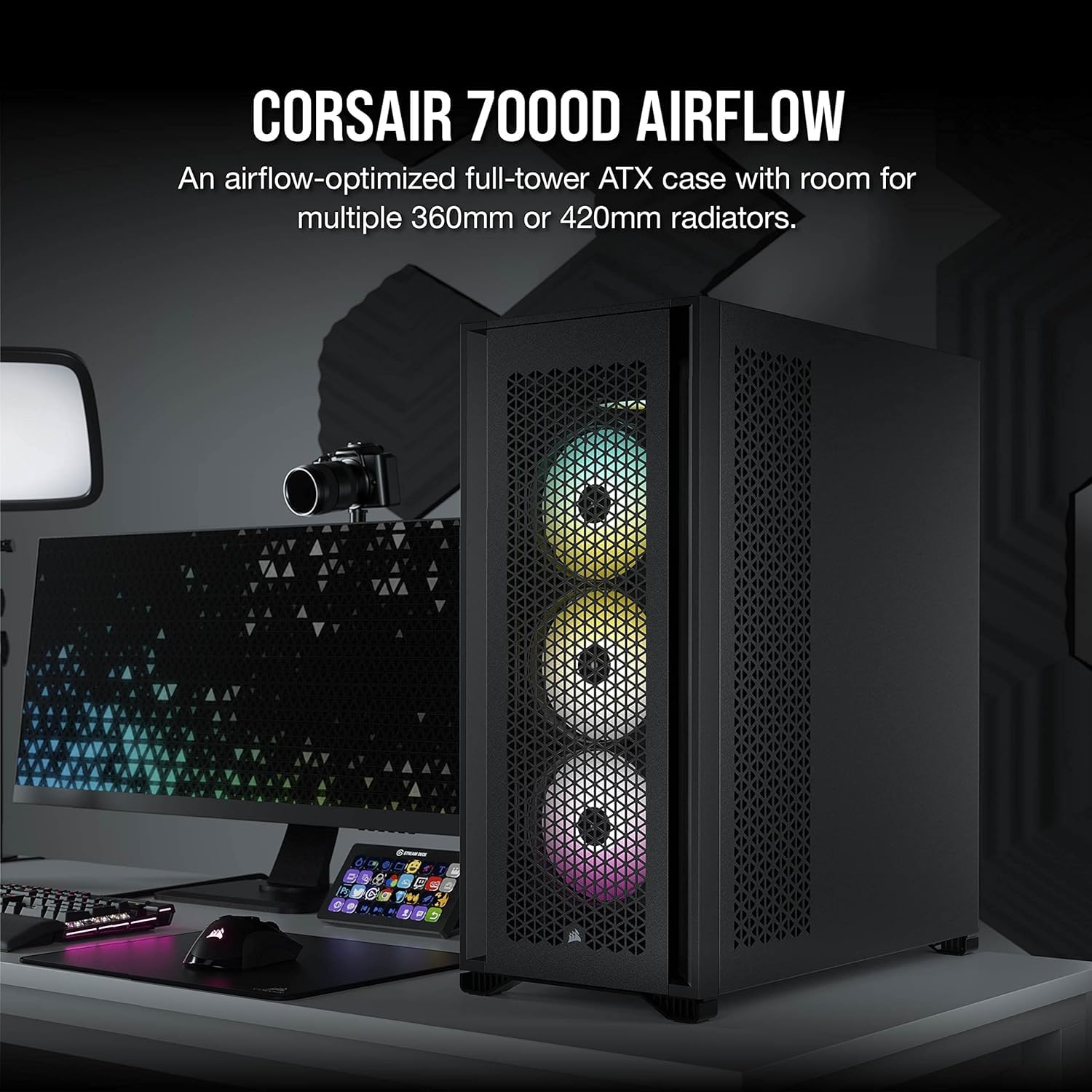 Corsair 7000D Airflow Full-Tower Atx Pc Case - High-Airflow Front Panel - Spacious Interior - Easy Cable Management - 3X 140Mm A