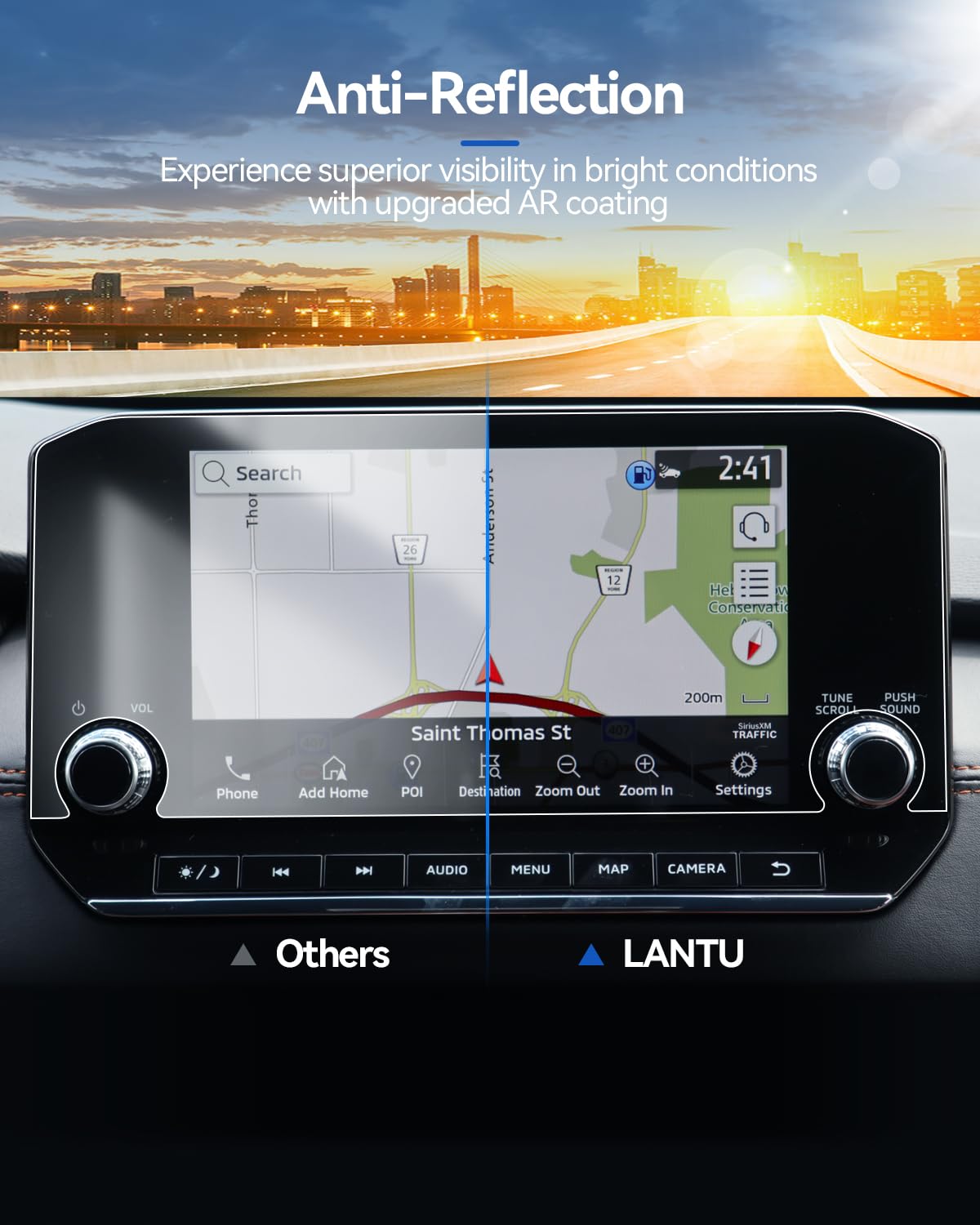 Lantu 2Pcs Ar Screen Protector For 2022 2023 2024 Mitsubishi Outlander Accessories Navigation Touchscreen Protector Film Accesso