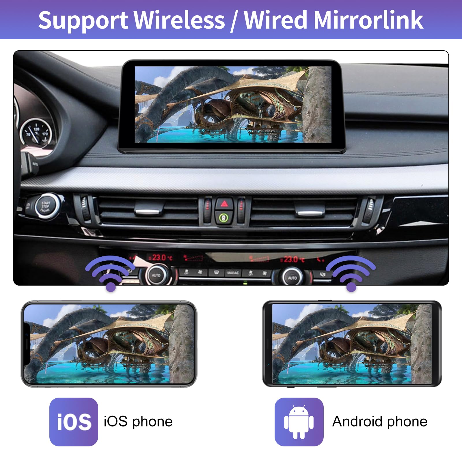 Road Top 10.25 Inch Touchscreen Wireless Carplay Android Auto For Bmw X5 X6 Series F15/F16 2014 2016 Year With Nbt System, Car S