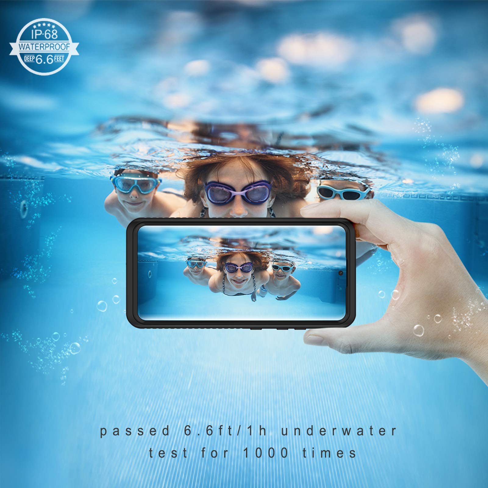 Lanhiem Case For Samsung Galaxy S21 5G Black | Ip68, Waterproof, Dustproof, With Built-In Screen Protector, Rugged, Full Body, S