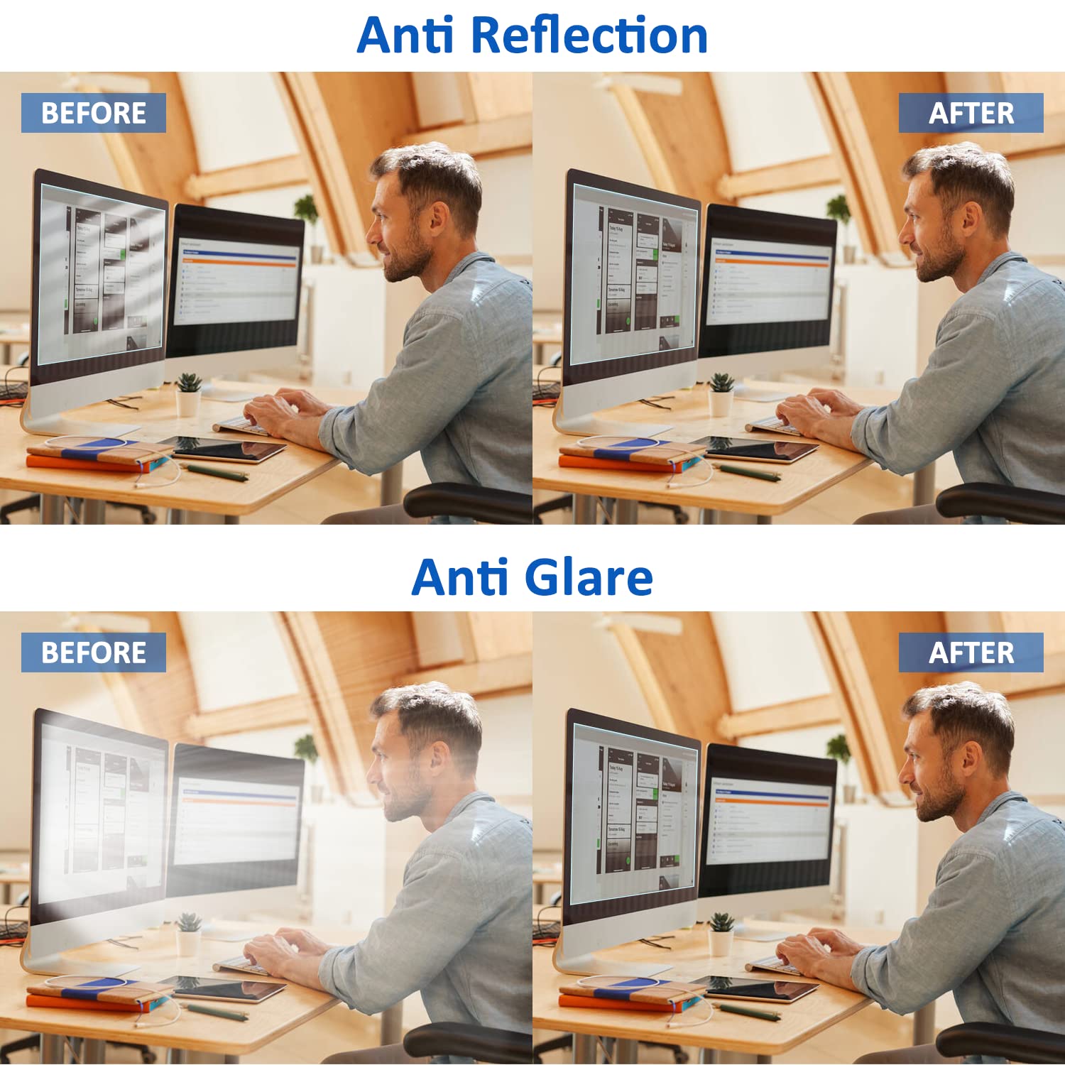 27 Inch Blue Light Blocking Computer Screen Protector, Eye Protection Screen Filter Compatible With 27'' Sceptre/Dell/Asus/Acer/