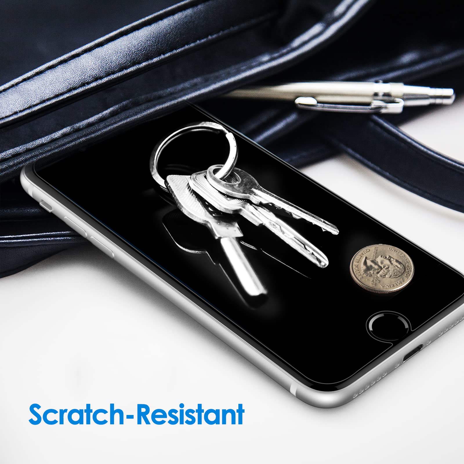 JETech 3-Pack Tempered Glass Screen Protector for iPhone SE 2020, 8, 7, 6s, 6 - 4.7-Inch, Transparent, Durable