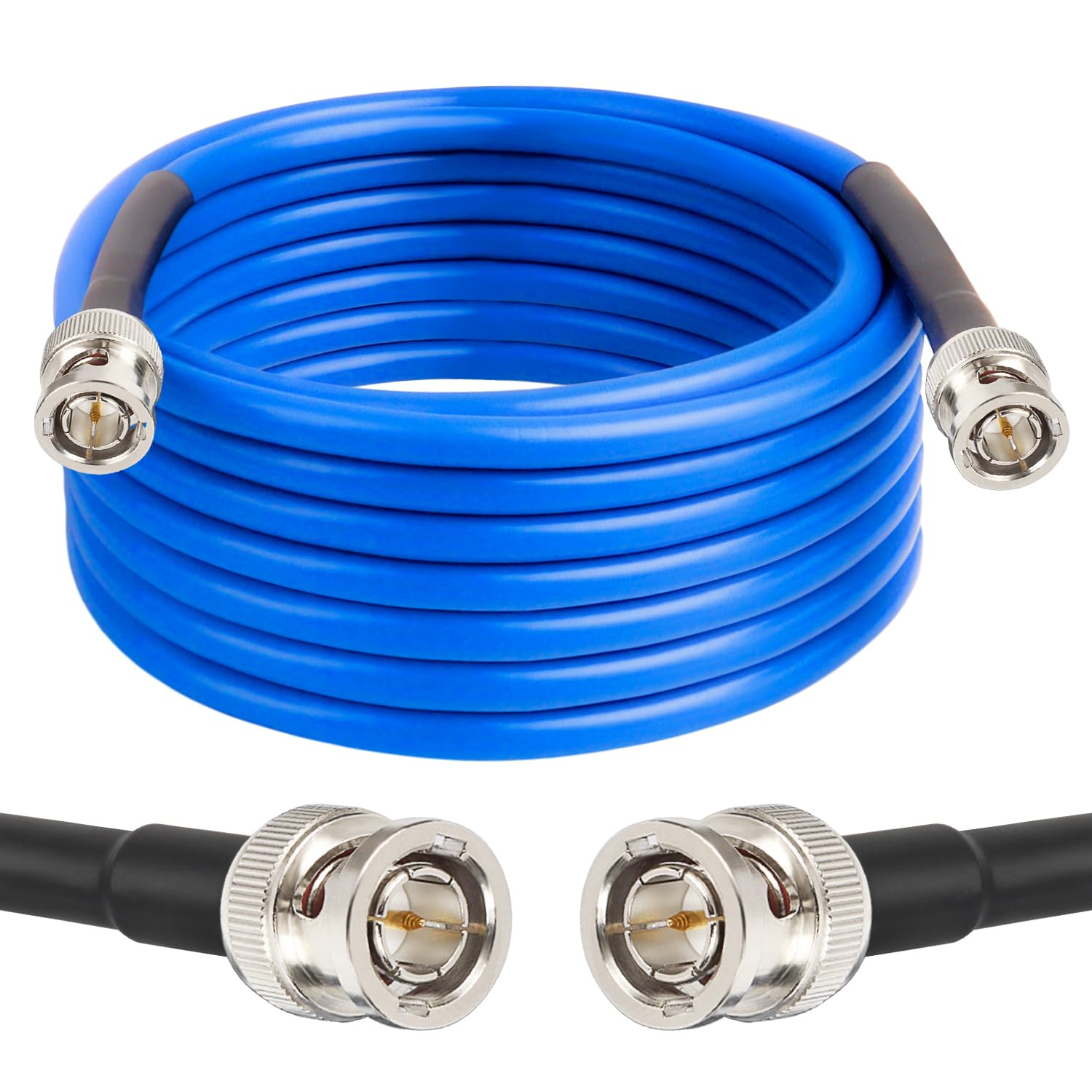 Xrds  Rf 25Ft Sdi Cable Bnc Cable, 3G/6G Sdi Cable Bnc Digital Video Cable 75 Ohm Rg59 Bnc Male Cable For 3G/6G Hd Sdi Camera Mo