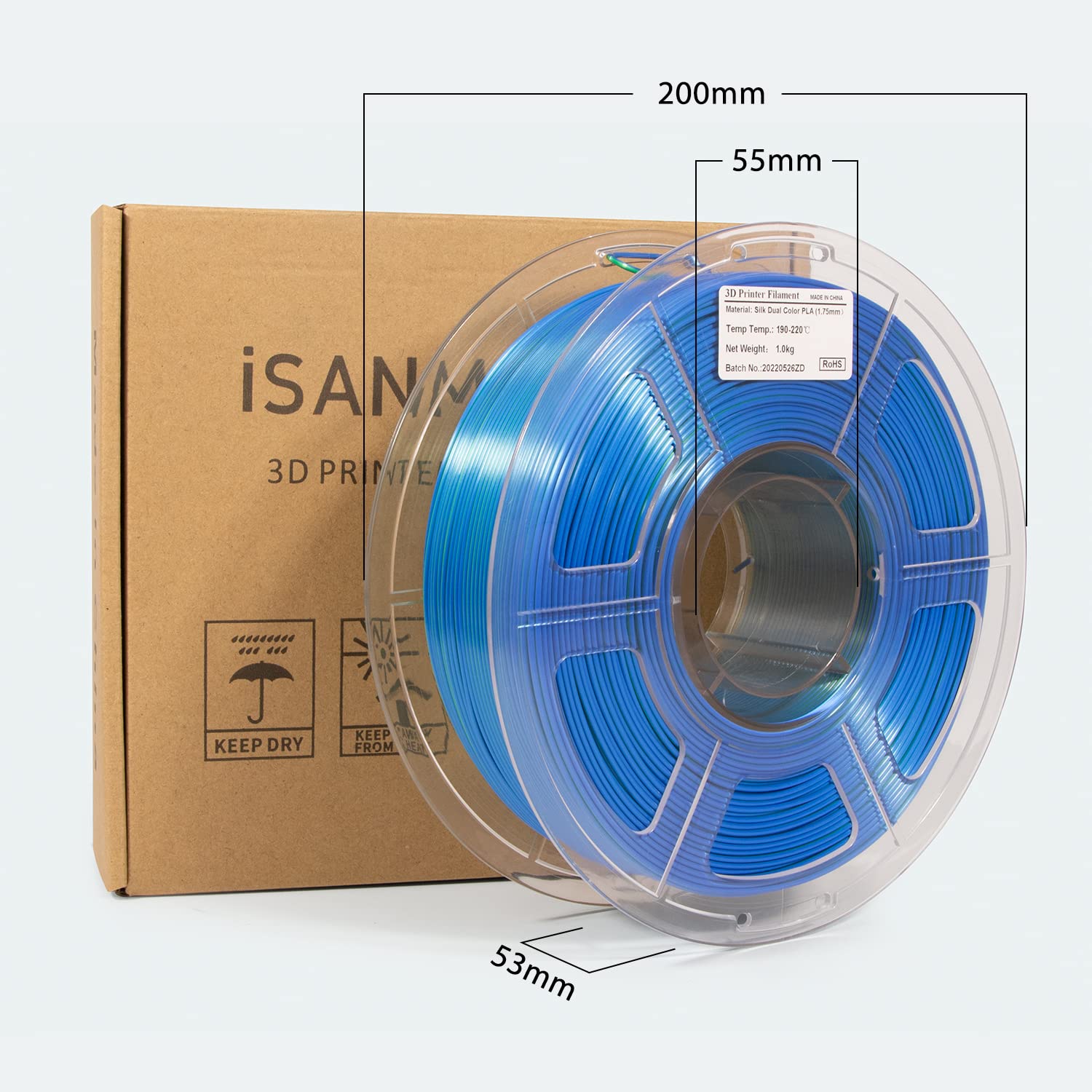 Pla Filament 1.75Mm, Shiny Silk Pla 3D Printer Filament, Dual Color Filament Dimensional Accuracy +/  0.03 Mm, Coextruded Filame