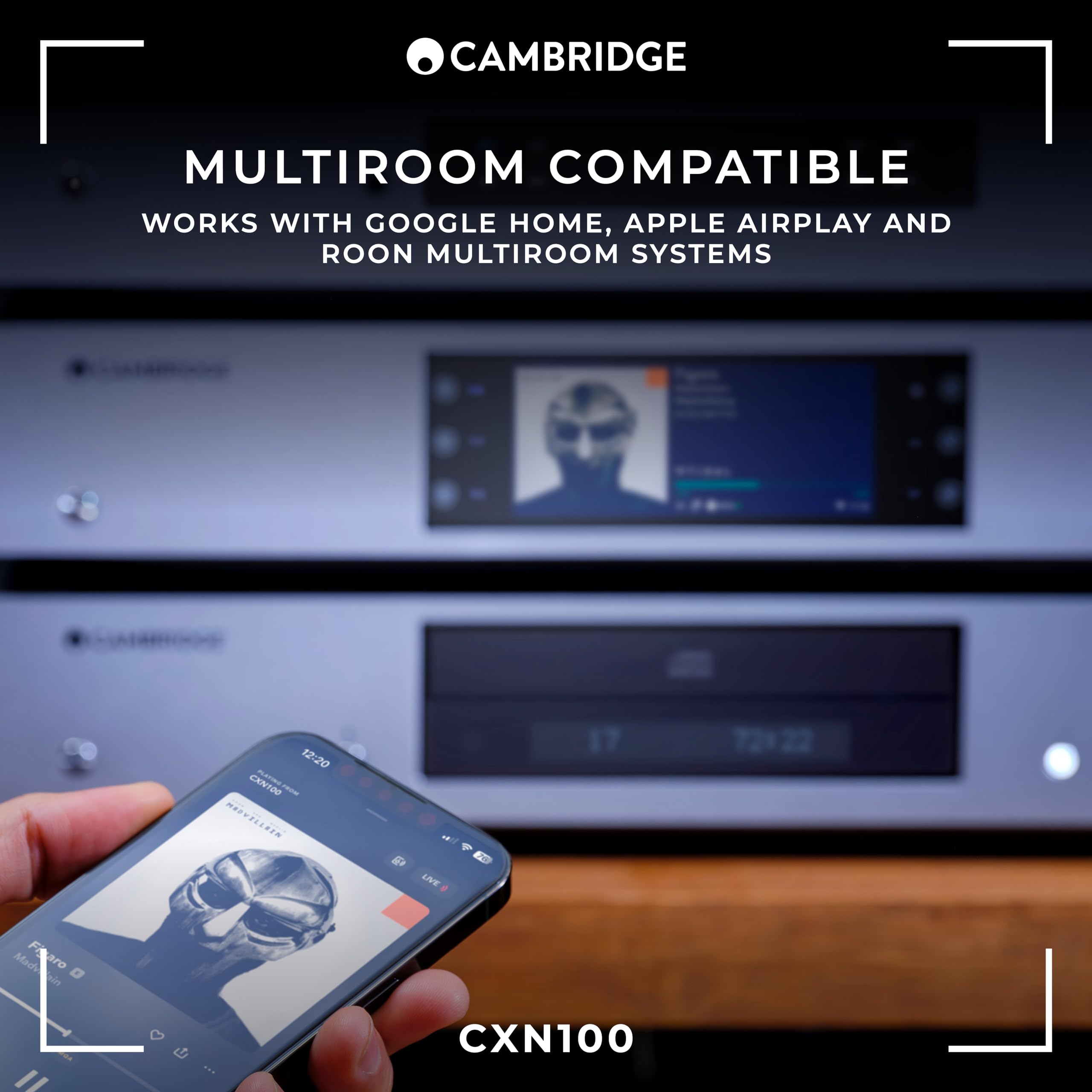 Cambridge Audio Cxn100   Separate High Resolution Wifi Network Audio Player, Streamer And Pre Amp With Display Featuring Chromecast Built In, Internet Radio And Sabre Reference Dac   Lunar Grey