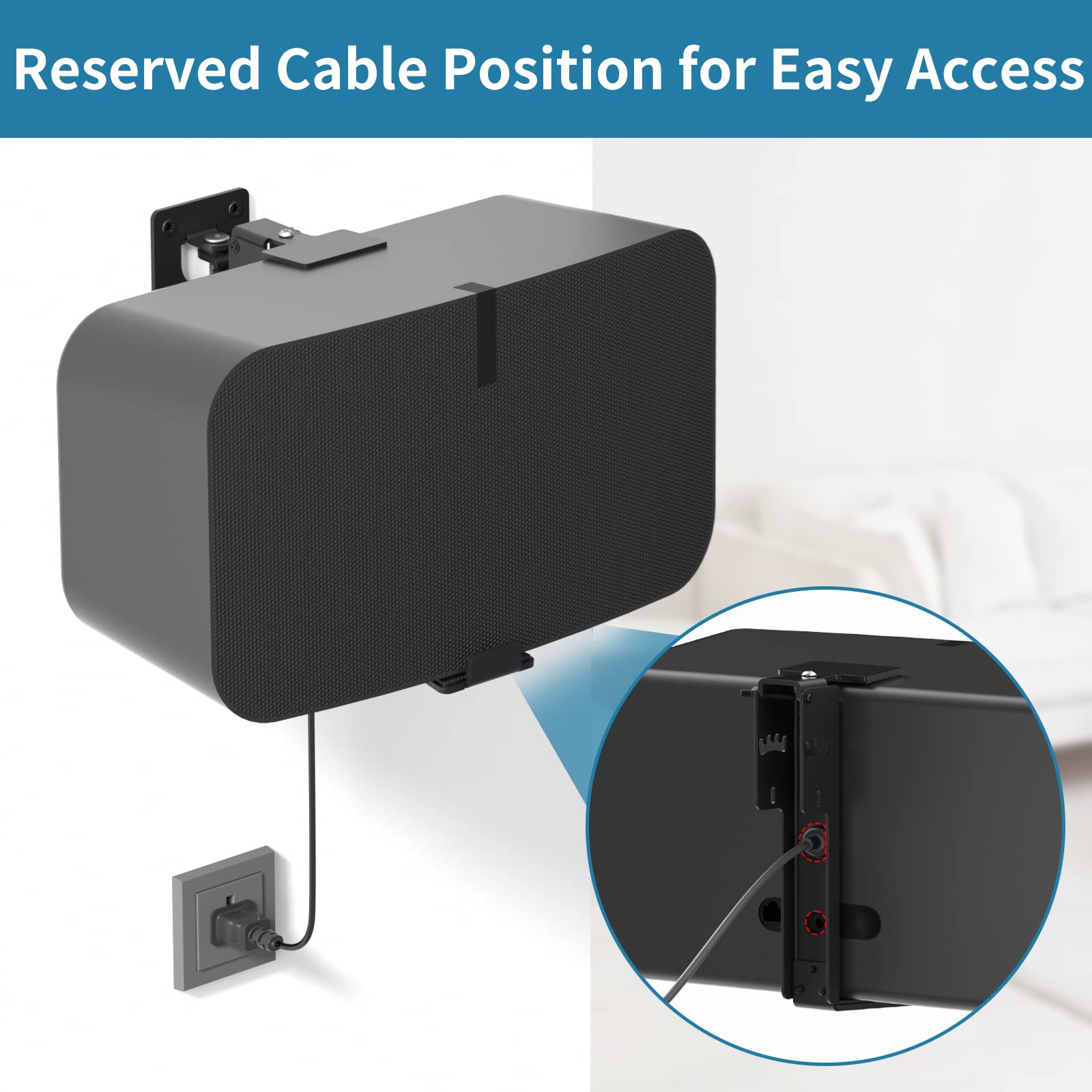 Yibracki Heavy Duty Speaker Wall Mount For Sonos 5 Mount & Sonos Play 5 Mount   Tilt & Swivel Adjustable Speaker Mount For Sonos