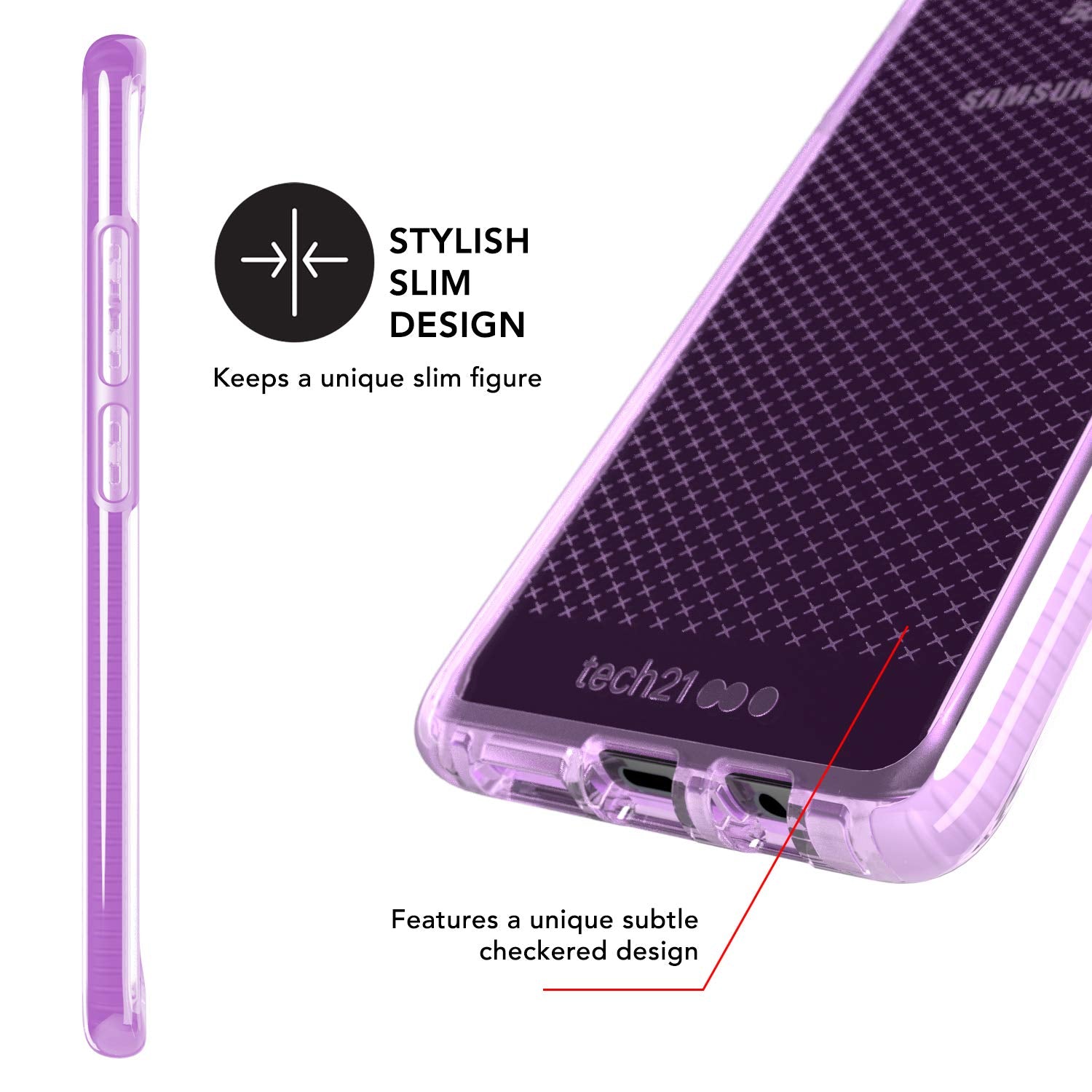 Tech21 - Evo Check Case - Compatible With Samsung Galaxy S10 5G - Mobile Phone Casing With Anti-Microbial Properties, Orchid