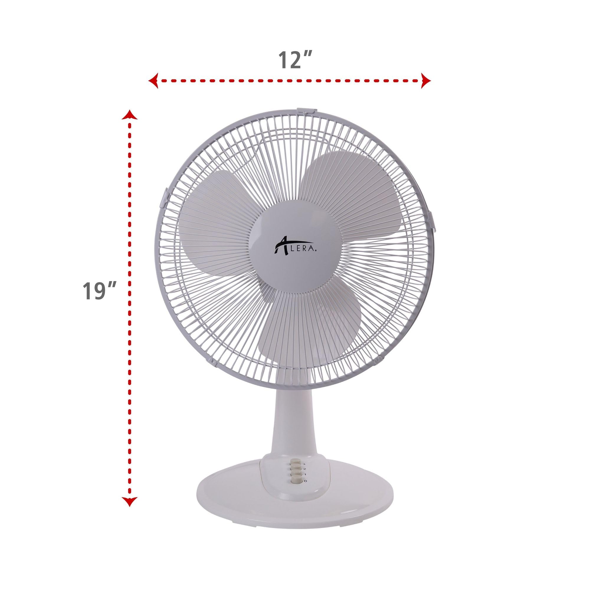 Alera Alefan122 3 Speed 12 In. Plastic Oscillating Desk Fan   White