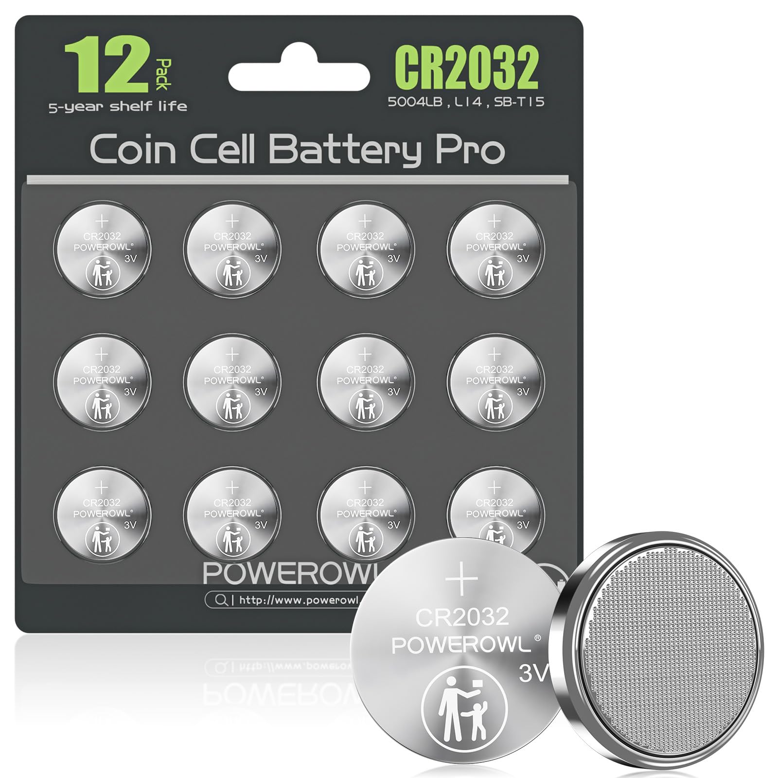 Powerowl High Capacity Cr2032 Battery 12 Pack   Cr2032 Lithium 3V Coin Battery Replacement For Apple Airtag Key Fob Remote Contr