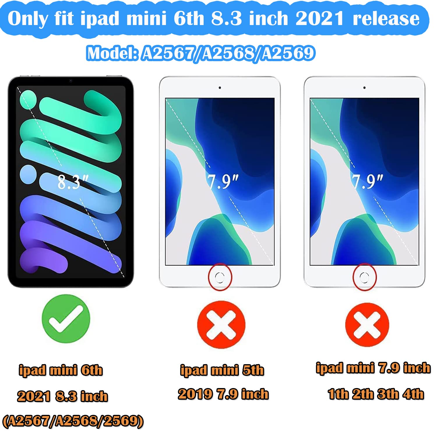 Ipad Mini 6 Case For Kids 2021 (8.3 Inch, 6Th Generation), Lainergie Lightweight Shockproof Kid Proof Cover Built In Screen Prot