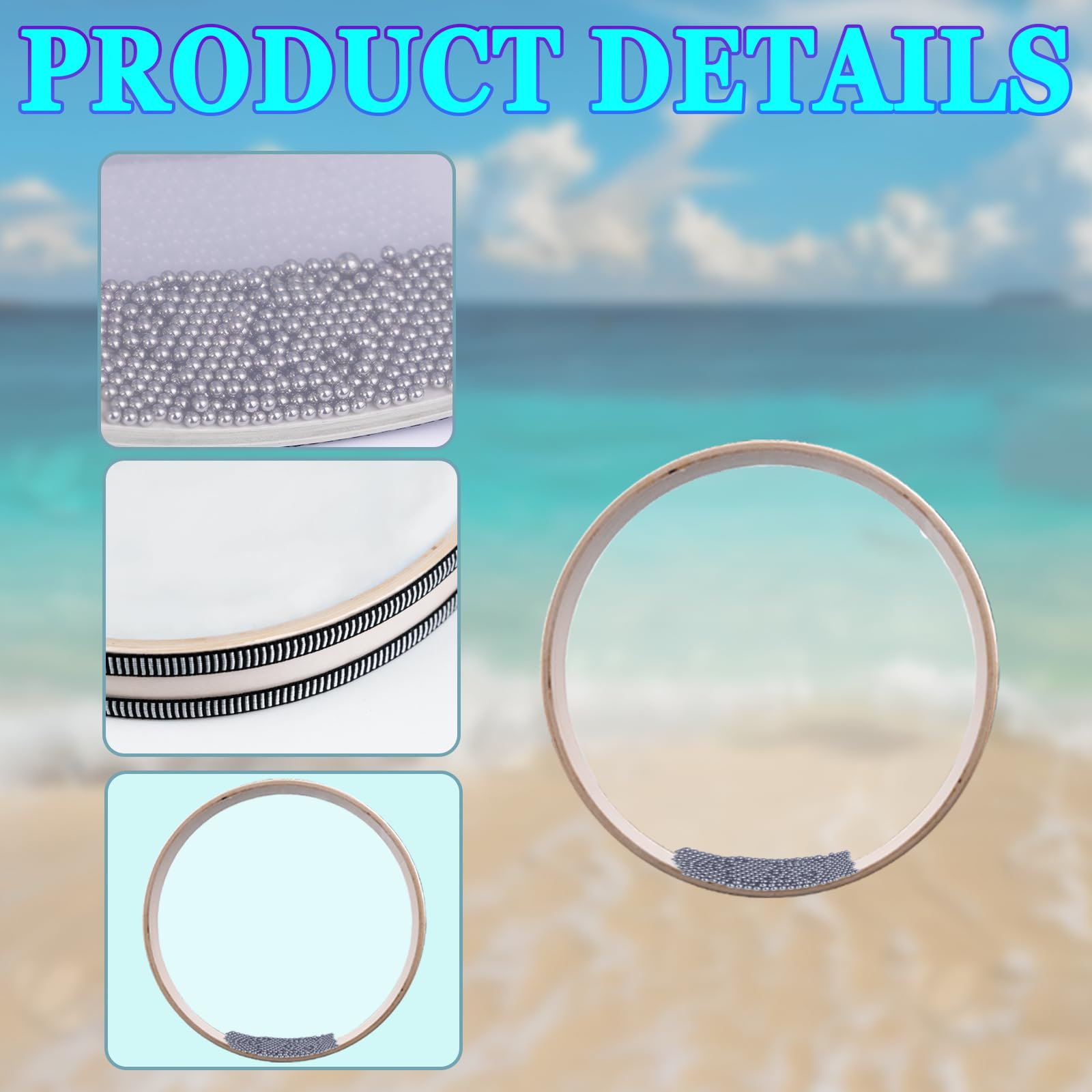 10 Inch Ocean Drum With Built In Night Shining Beads,Musical Instrument,Percussion,Sea Wave Drum For Meditation And Relaxation,W