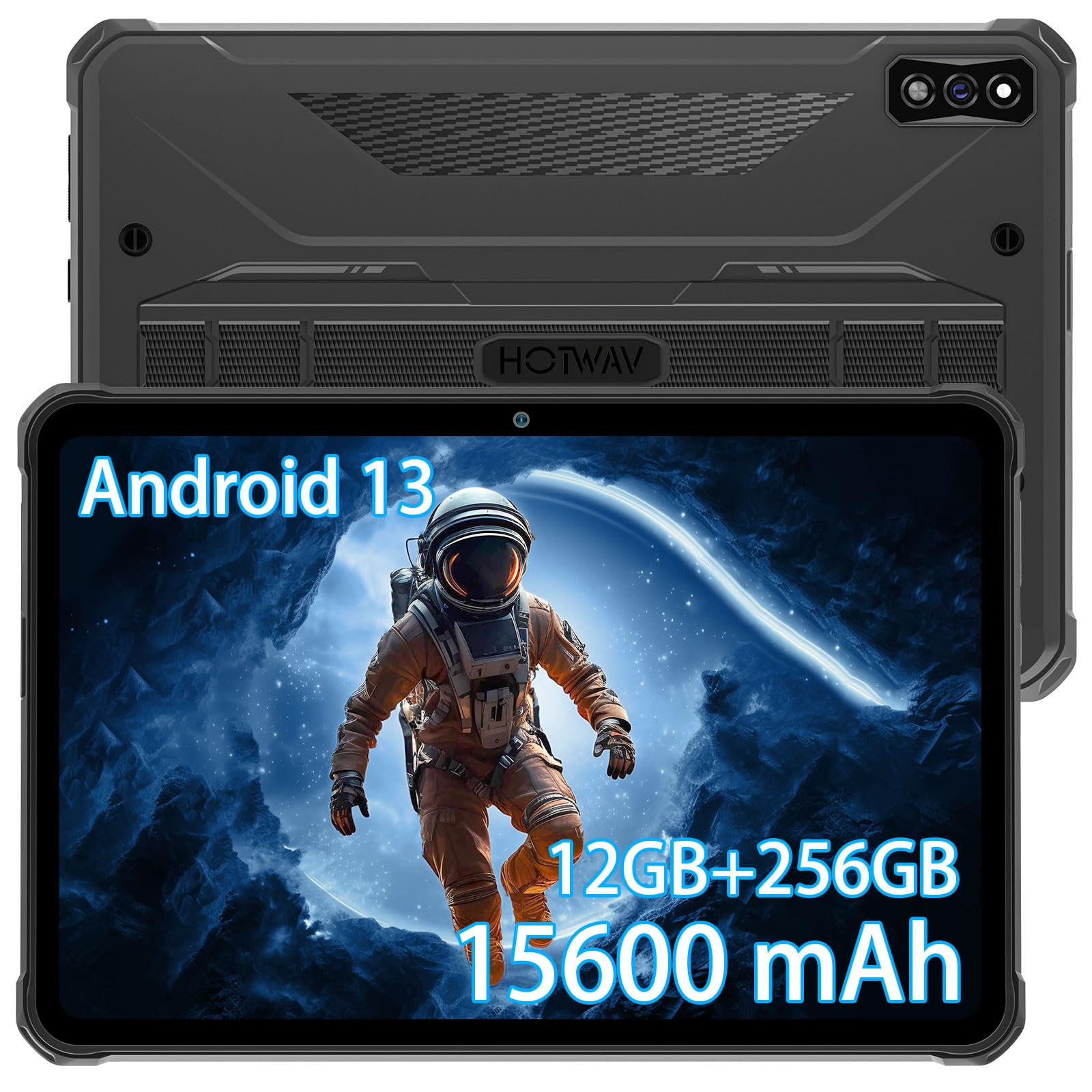 Hotwav R7 Rugged Tablet Android 13, 15600Mah 10.1 Inch Hd+ 12Gb+256Gb/(2Tb Tf) Waterproof Tablet Pc, 16Mp+16Mp Camera Octa Core 