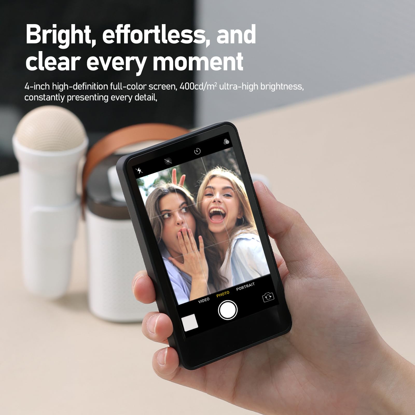 Synco M4 Magnetic Vlog Selfie Monitor Screen, Back Camera Monitor For Live Stream Tiktok, Compatible With Iphone & Android,4'' 4