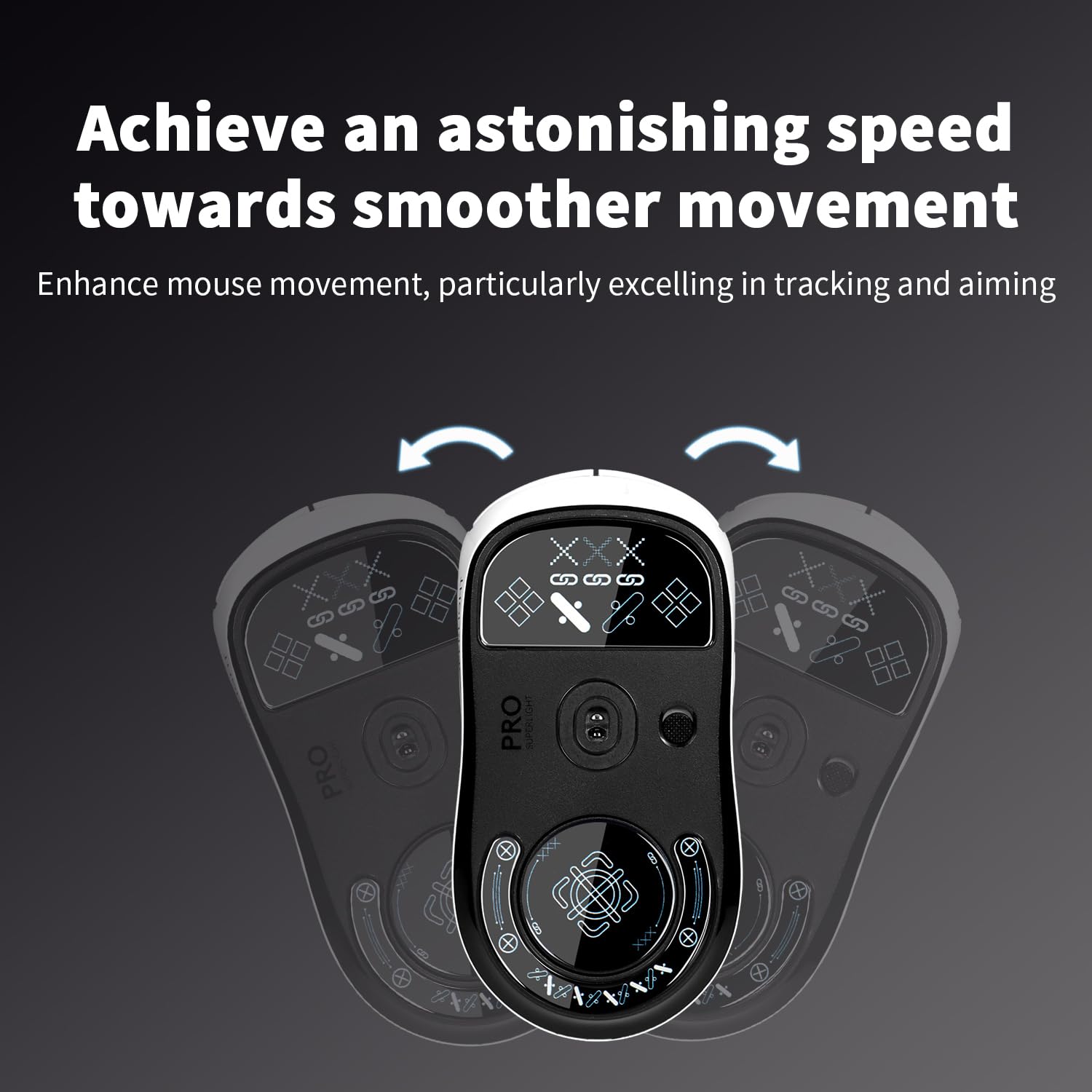 Immoenuc Glass Mouse Skates For Logitech G Pro X Superlight Mouse Feet Pads Smooth Durable Game Mouse Accessories(Printing Patte