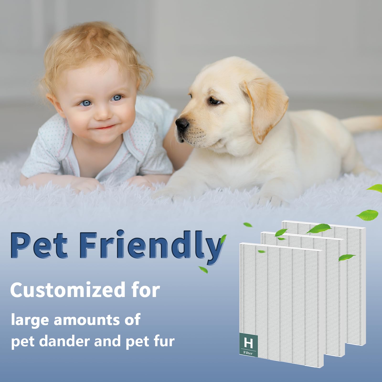 3 Pack 116130 True Hepa Replacement Filter H For Winix 5500 2, 5300 2, C535, 5300, 6300, 6300 2, P300, Am80, Am90, C909 And 9800