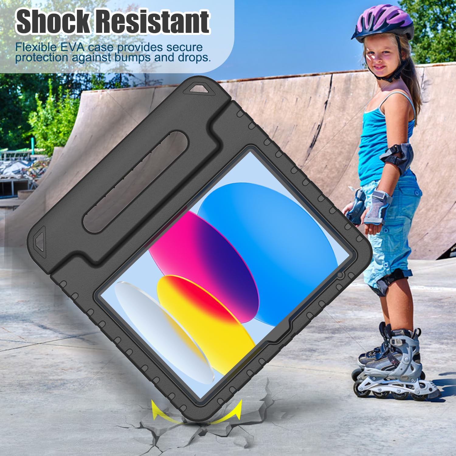 Avawo Ipad 10Th Generation Kids Case 2022 (10.9 Inch) Case With Built In Screen Protector, Shockproof, Portable Handle Stand Pro