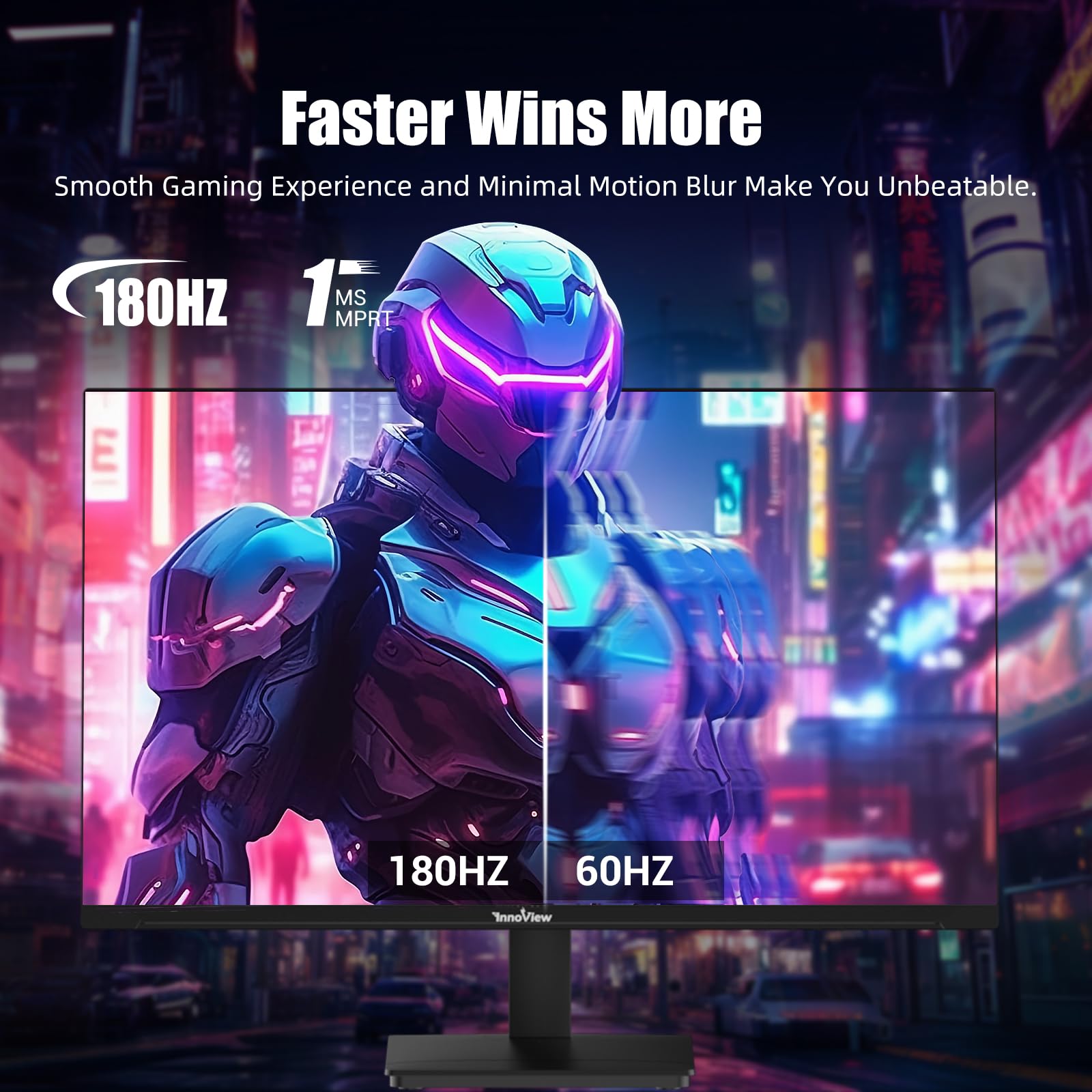 Innoview 27'' 2K 2560 * 1440P Pc Gaming Monitor 180Hz Refresh Rate, 1Ms Response Time, 99% Srgb Color, Amd Freesync/Ips Display/