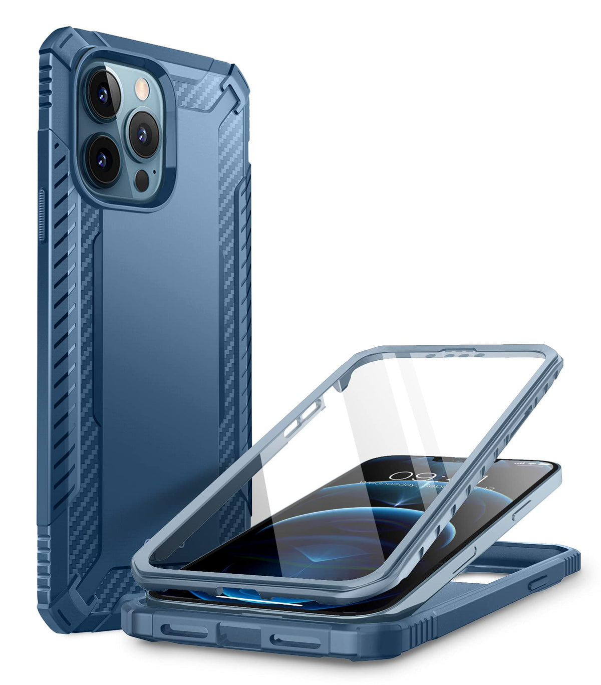 Clayco Xenon Protective Case For Iphone 13 Pro Max 6.7 Inch (2021 Release), Built-In Screen Protector, Full-Body Rugged Dual Lay