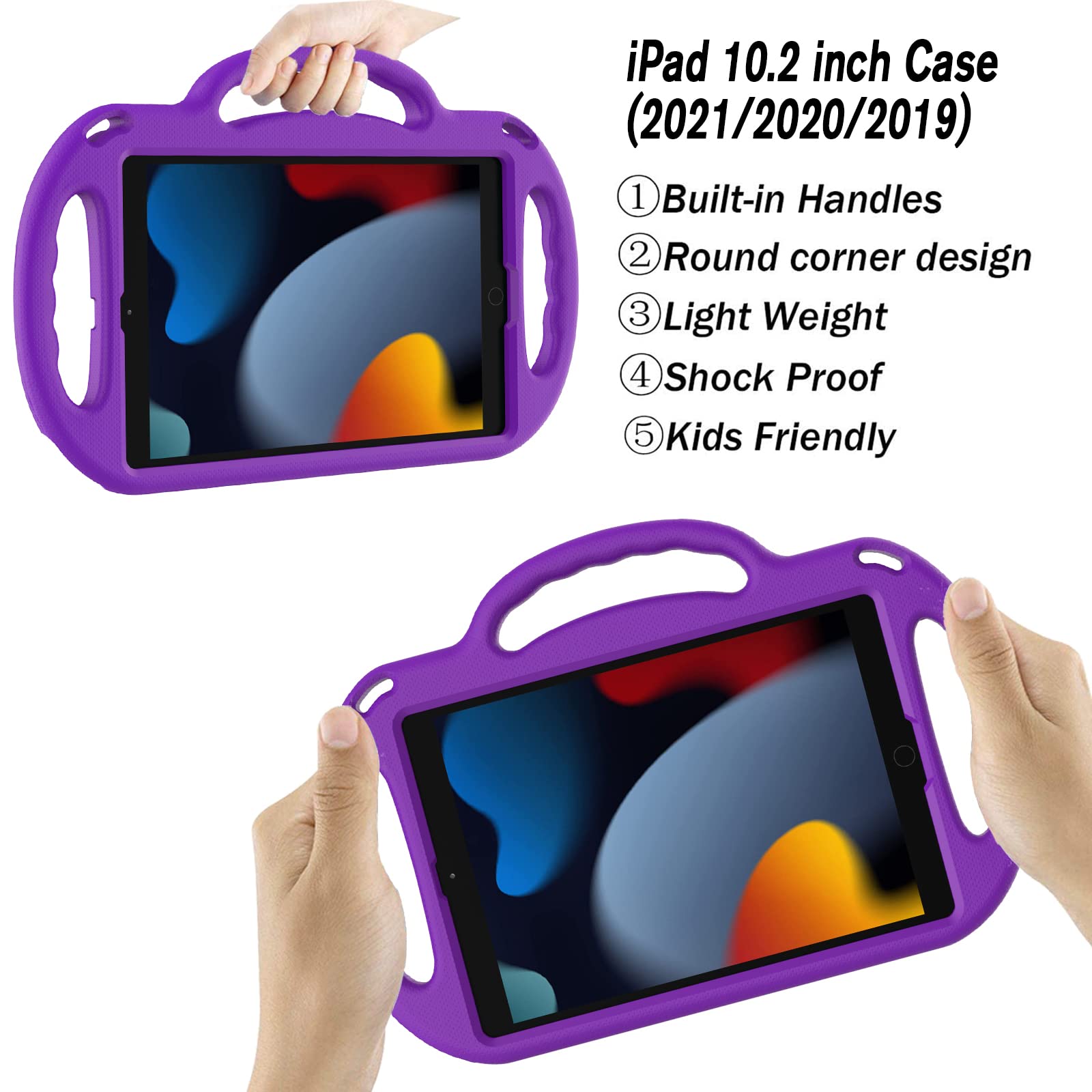 Ltrop New Ipad 9Th Generation,Ipad 8Th/7Th Generation Case For Kids,Shockproof Handle Stand Shoulder Strap Kids Case For Ipad 10