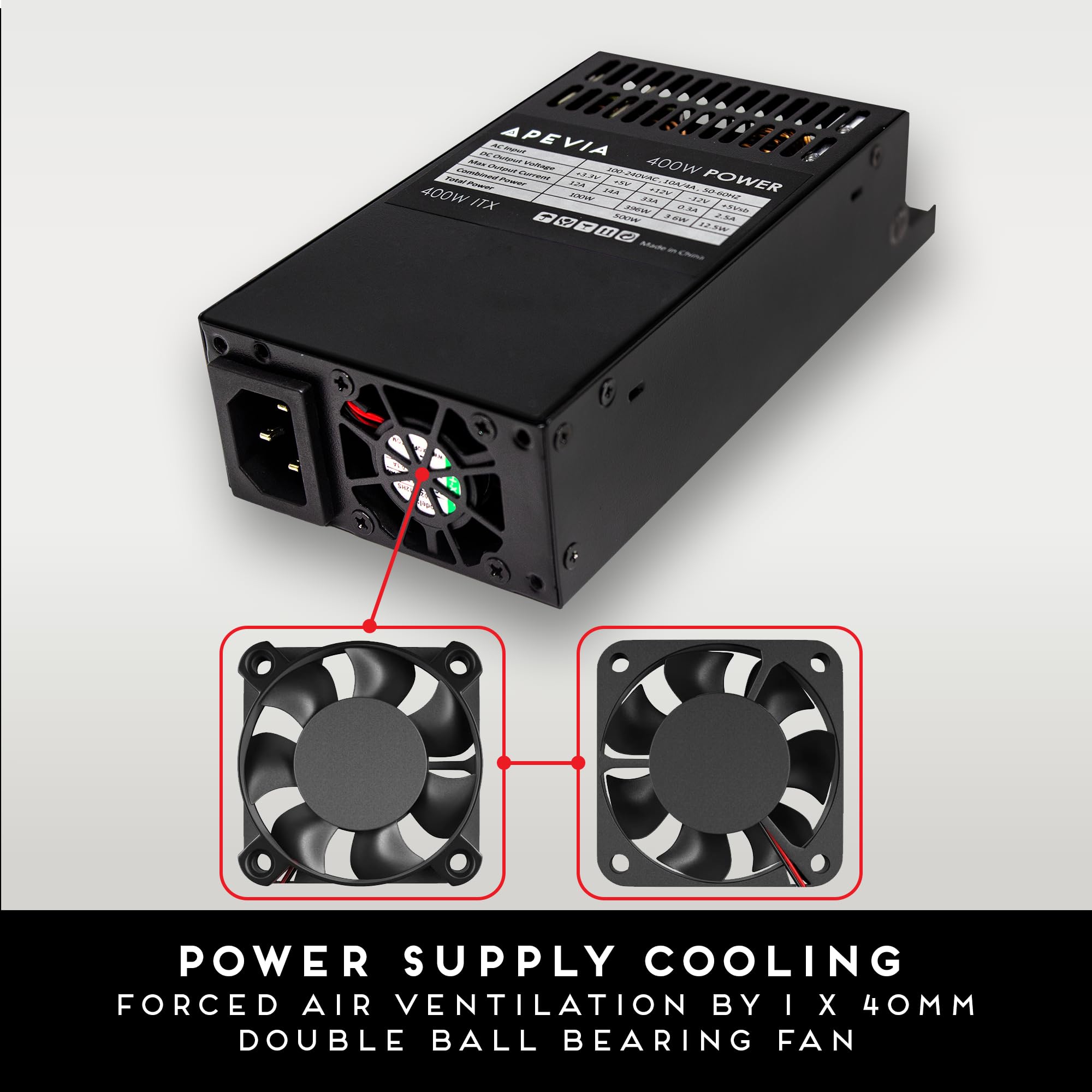 Apevia Itx Pfc400W Mini Itx/Flex Atx / 1U 400W Fully Modular Power Supply, Full Range Active Pfc 90 264V, Ac For Pos Aio System