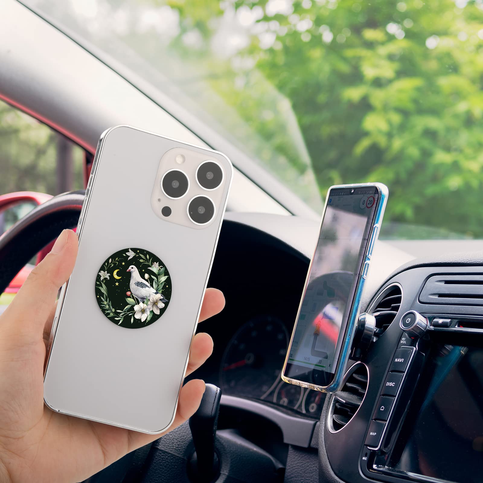 Weewooday 8 Pcs Phone Magnet Car Metal Mount Plate For Cell Holder Compatible With Magnetic Car Mounts Replacement Sticker(Unico