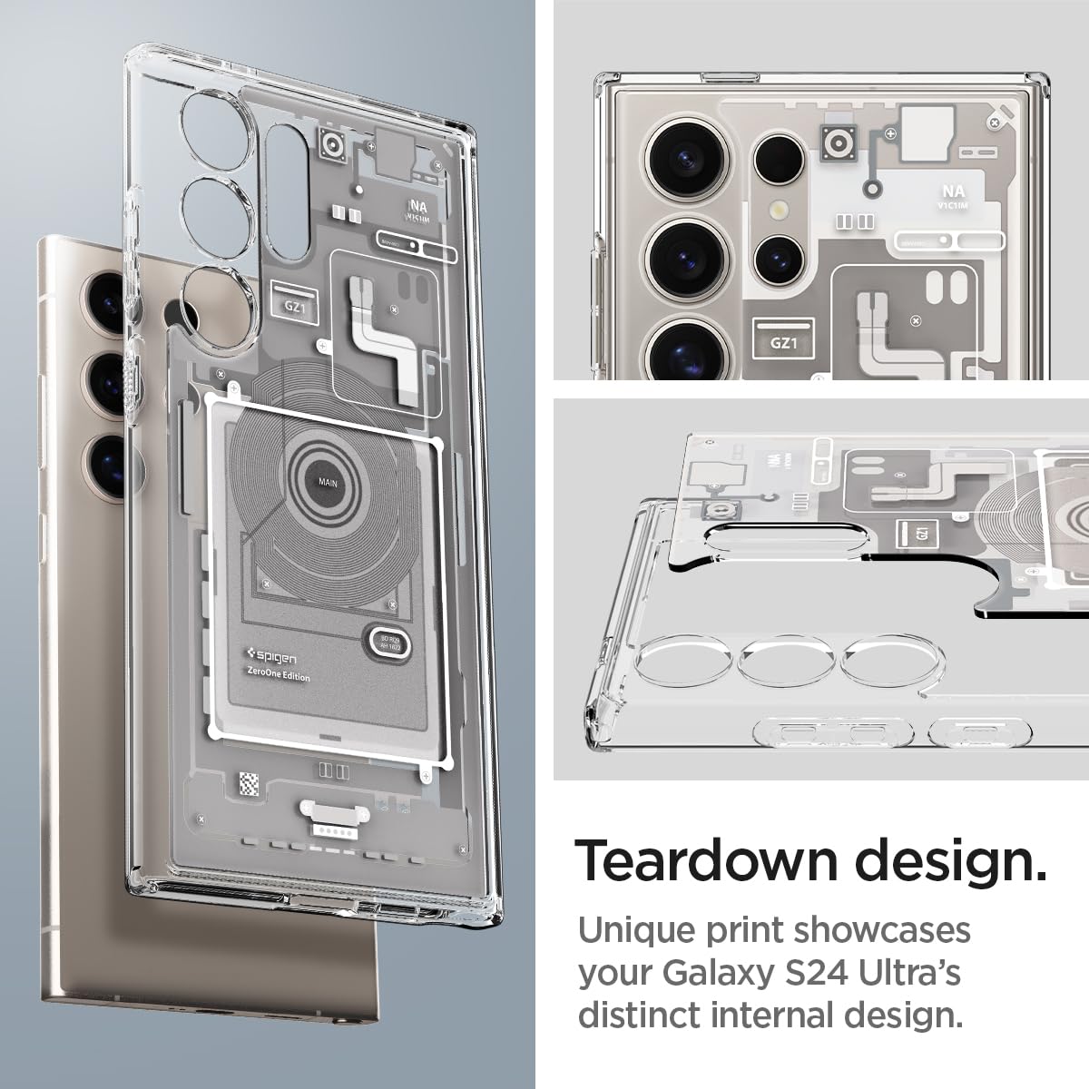 Spigen Ultra Hybrid Designed For Galaxy S24 Ultra Case (2024) [Anti Yellowing], [Military Grade Protection]   Zero One Natural T