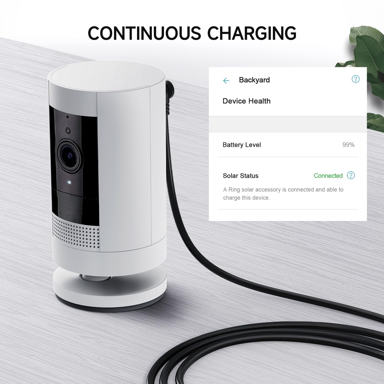 Olaike 8M/26Ft Indoor/Outdoor Power Adapter For Ring Stick Up Cam Battery/Plug In, Ring Spotlight Cam Battery, Weatherproof Cabl