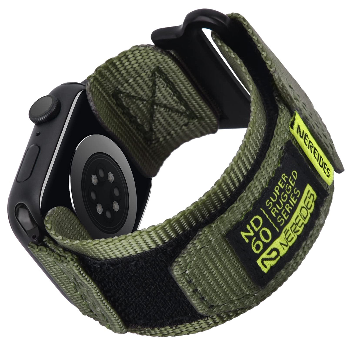 Nereides Compatible With Apple Watch Band Series 8/7/6/5/4/3/2/1/Se, Nylon Sports Strap With Woven Design For 42Mm/44Mm/45Mm 38Mm/40Mm/41Mm (42Mm/44Mm/45Mm L, Army Green)