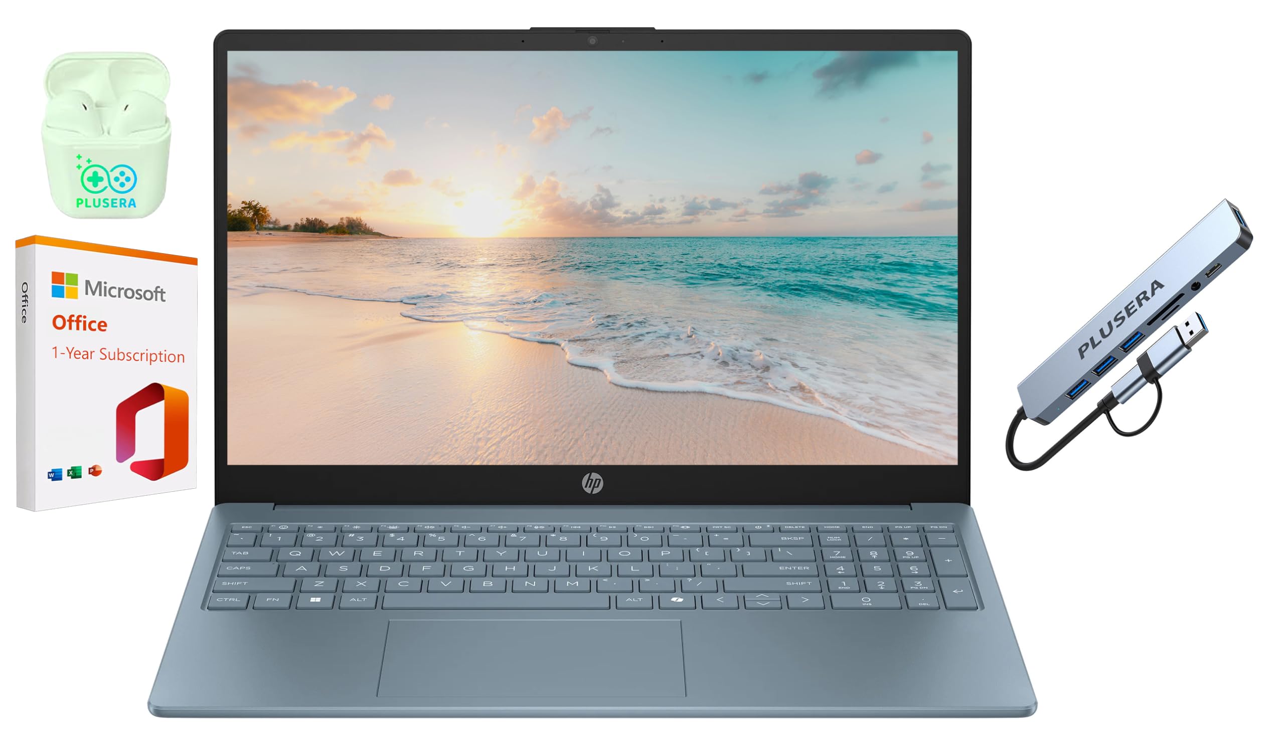 HP 15.6 LED Business & Student Laptop, 16GB RAM 640GB Storage (128GB UFS+512GB Docking Set), Quad-Cores Intel Pentium, Windows 1