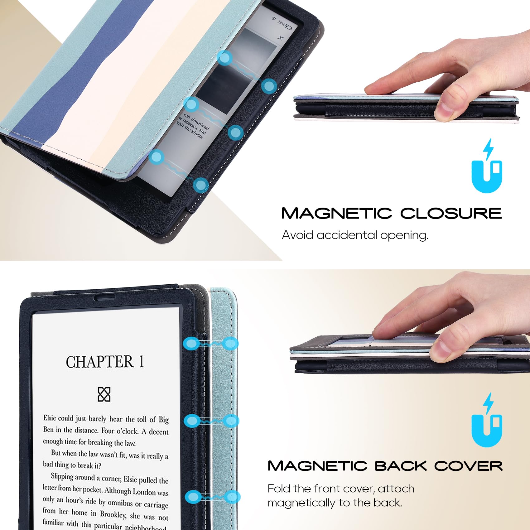 Scsvpn Stand Case For Kindle Paperwhite 11Th Generation 2021 Release & Kindle Paperwhite Signature Edition 6.8 Inch, Slim Pu Lea