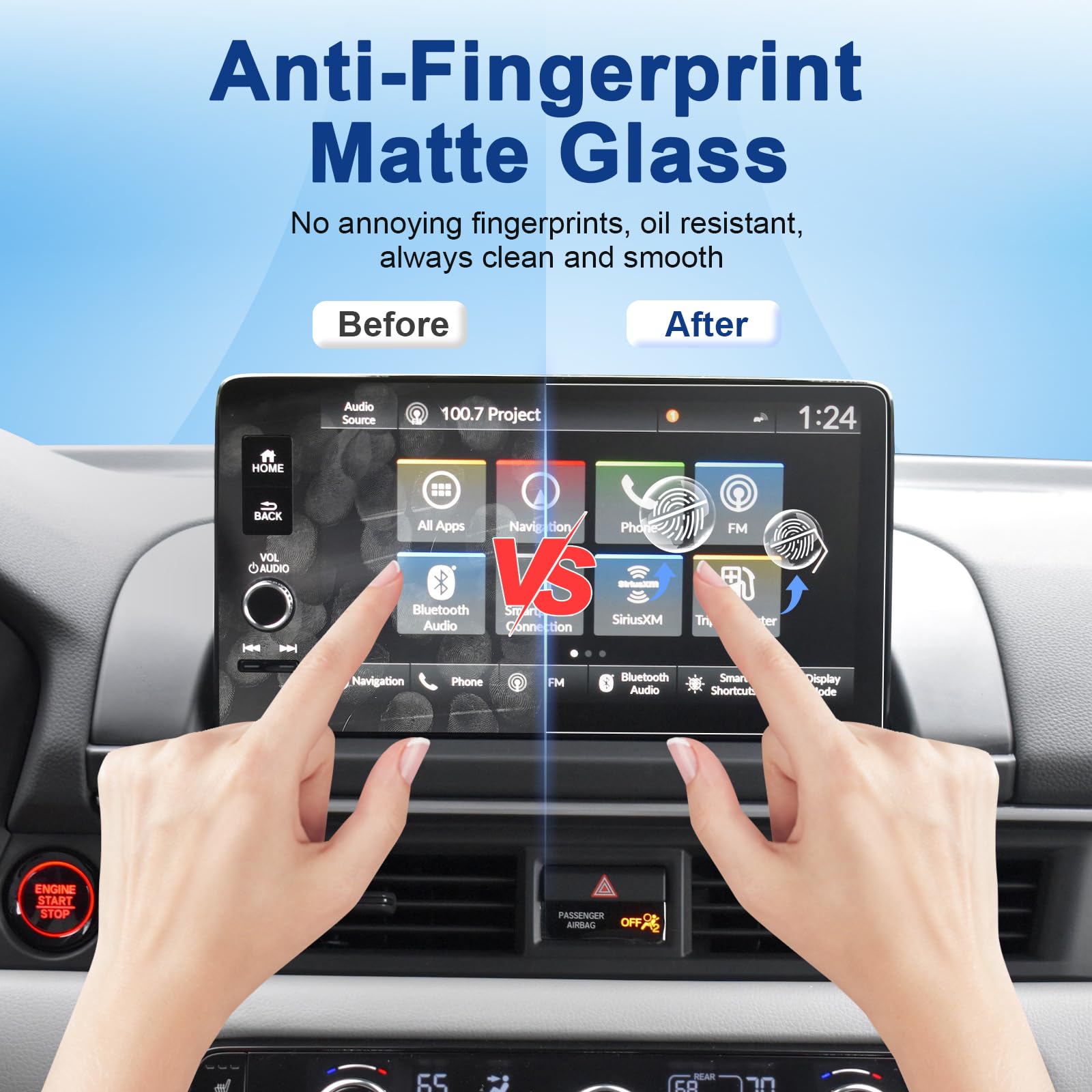 Coleya Anti Glare Matte Screen Protector For 2023 2024 2025 Honda Pilot (Ex L/Trailsport/Touring/Elite/Black Edition) 9In Displa